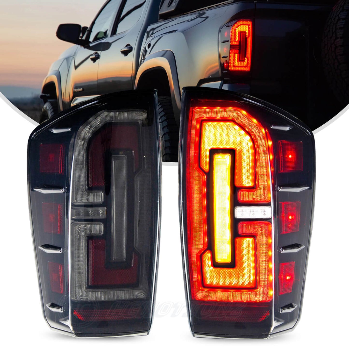 HCMOTION RGB LED Taillight For Toyota Tacoma 2016-2022