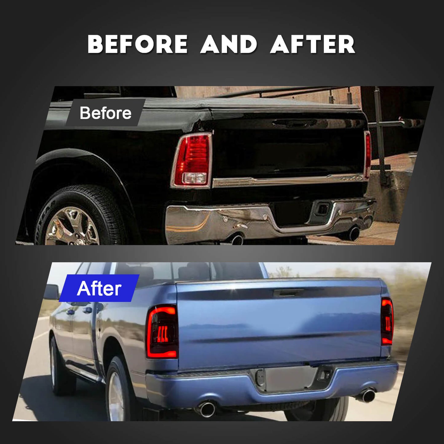 HCMOTION LED Tail Lights for Dodge 09-18 RAM1500/13-18 RAM2500