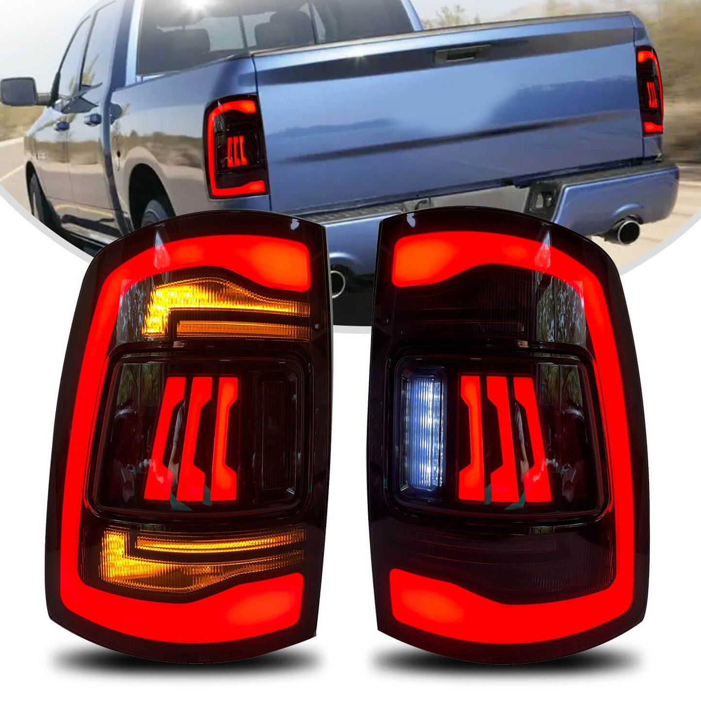HCMOTION LED Tail Lights for Dodge 09-18 RAM1500/13-18 RAM2500