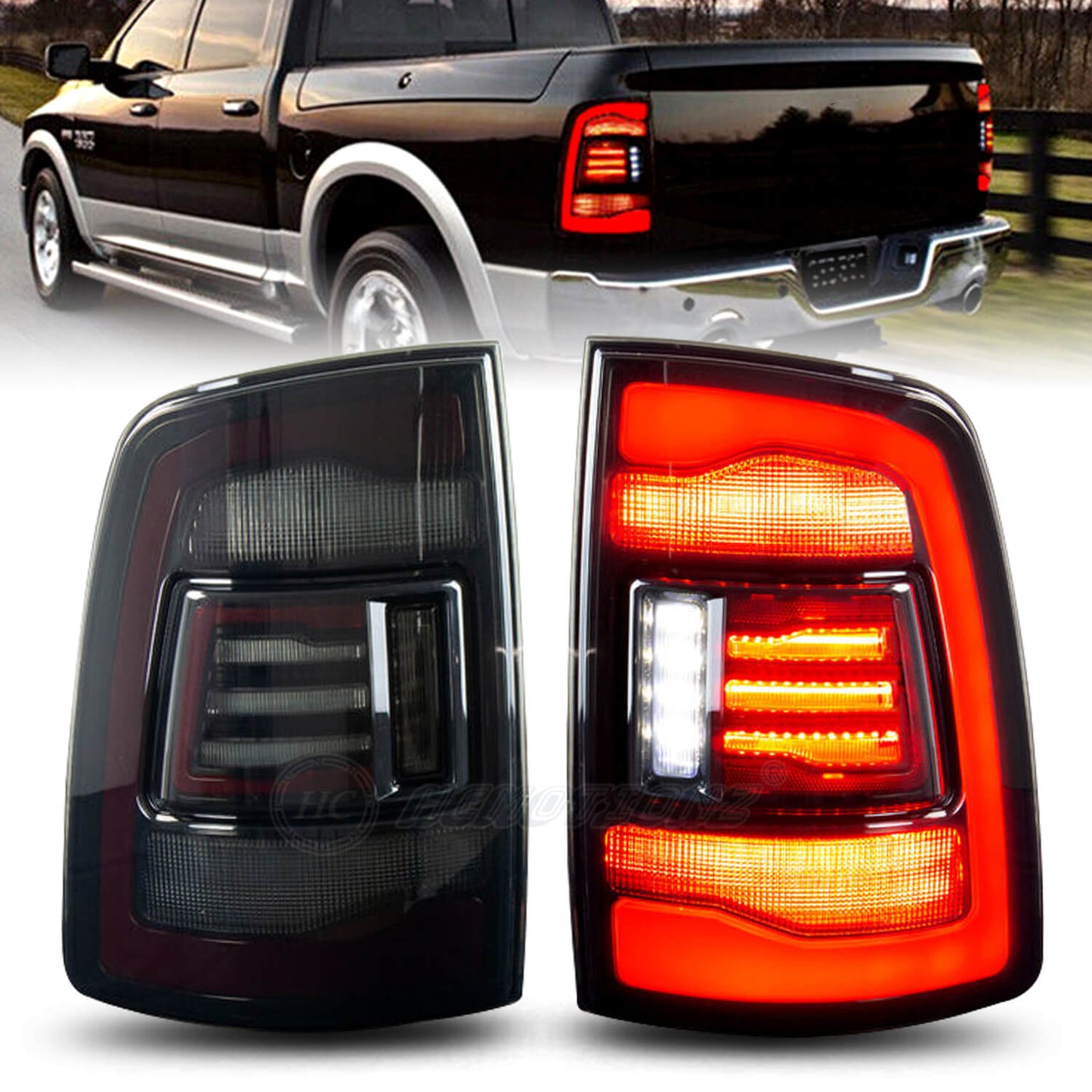 HCMOTION LED Tail Lights for Dodge Ram 2009-2018