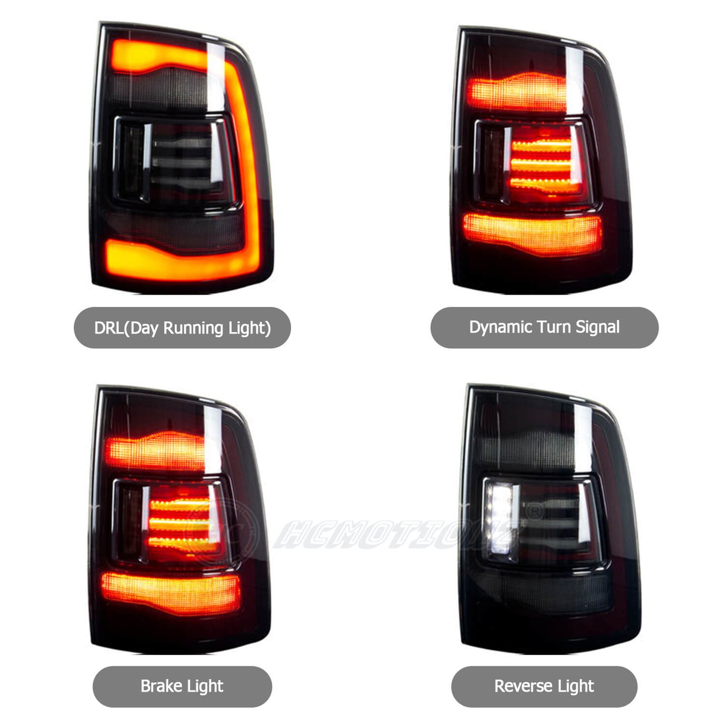HCMOTION LED Tail Lights for Dodge Ram 2009-2018
