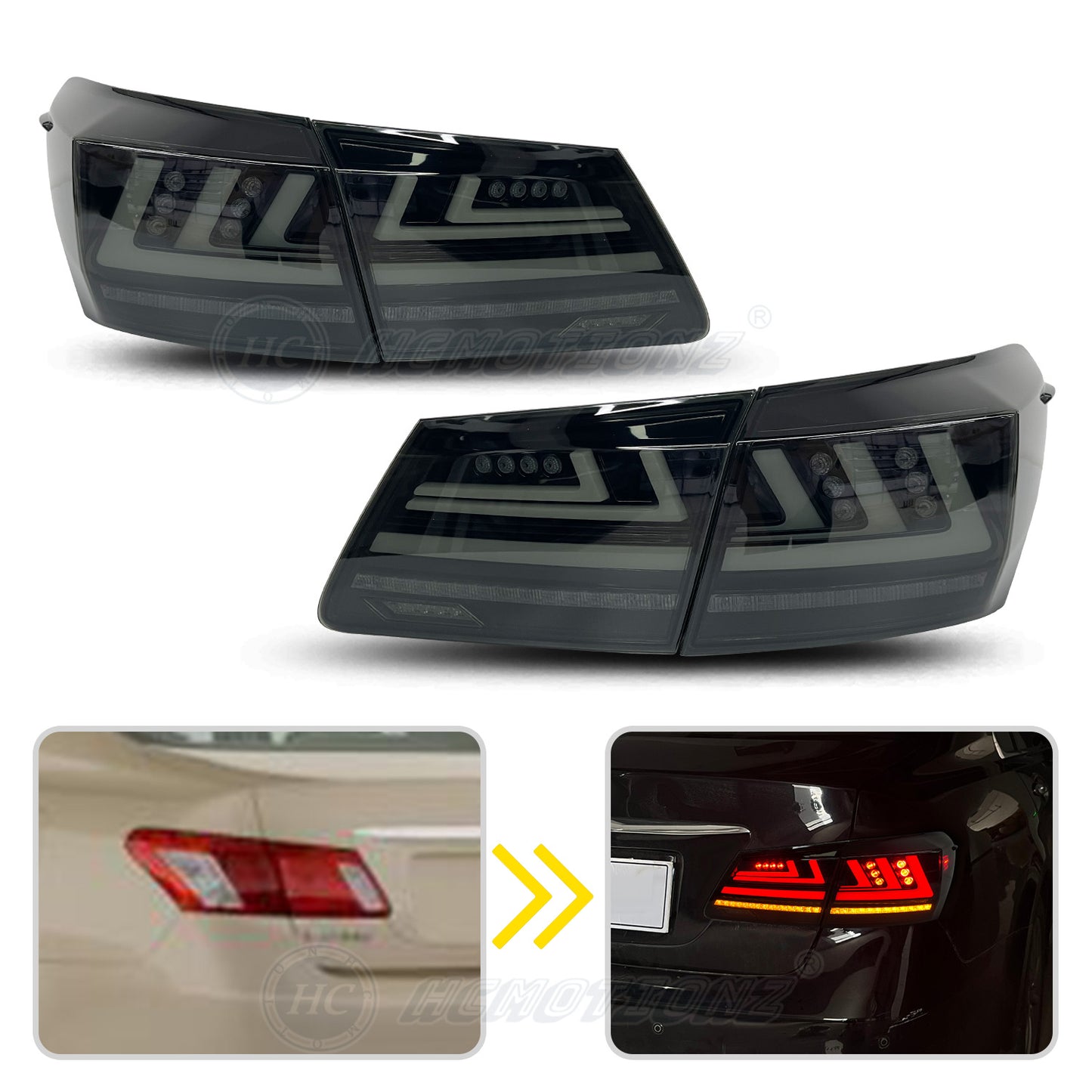 HCMOTION LED Tail Lights For 5th Gen Lexus ES 350 ES 240 2006-2012 Start UP Animation