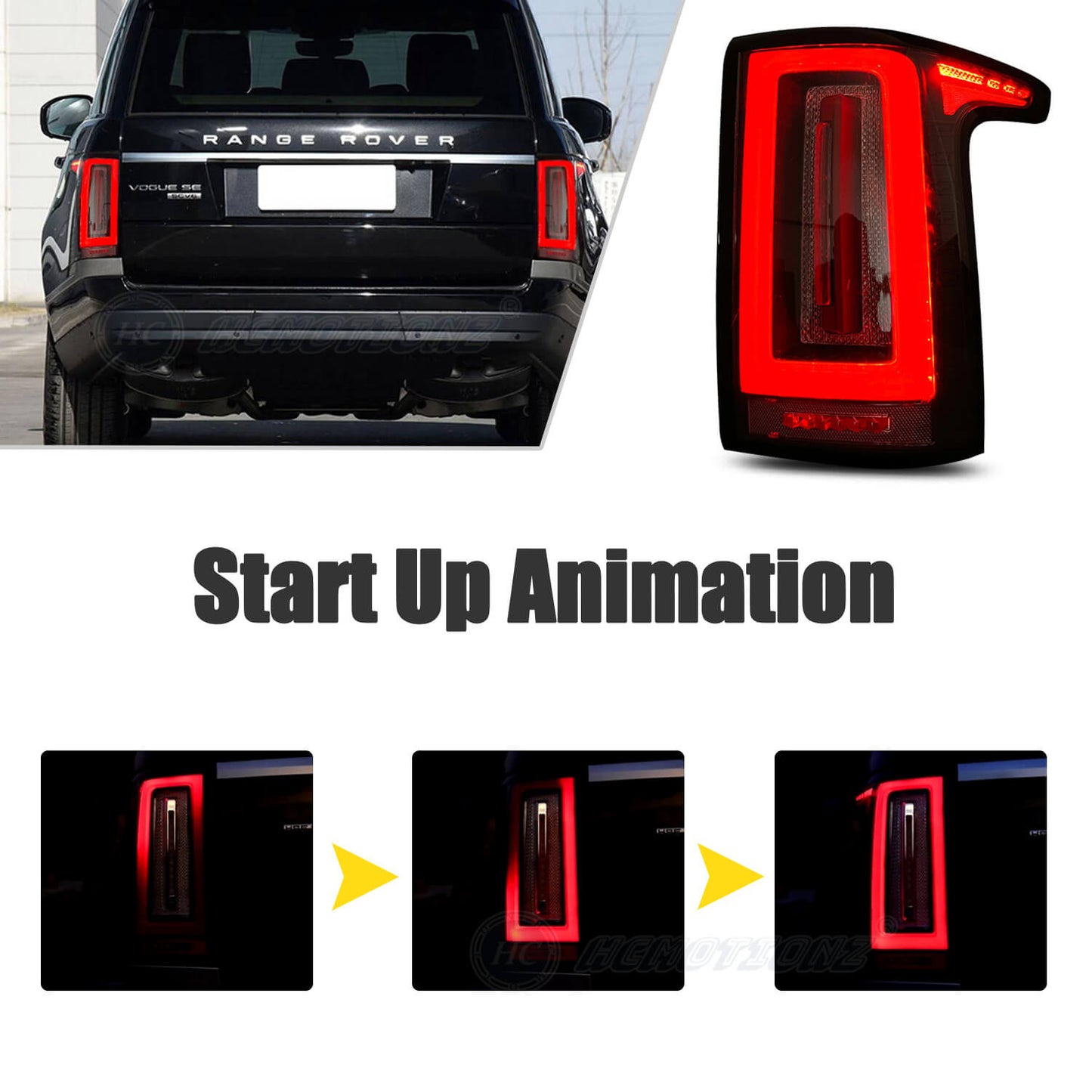 HCMOTION LED Tail Lights For Range Rover 2012-2021 4th Start UP Animation