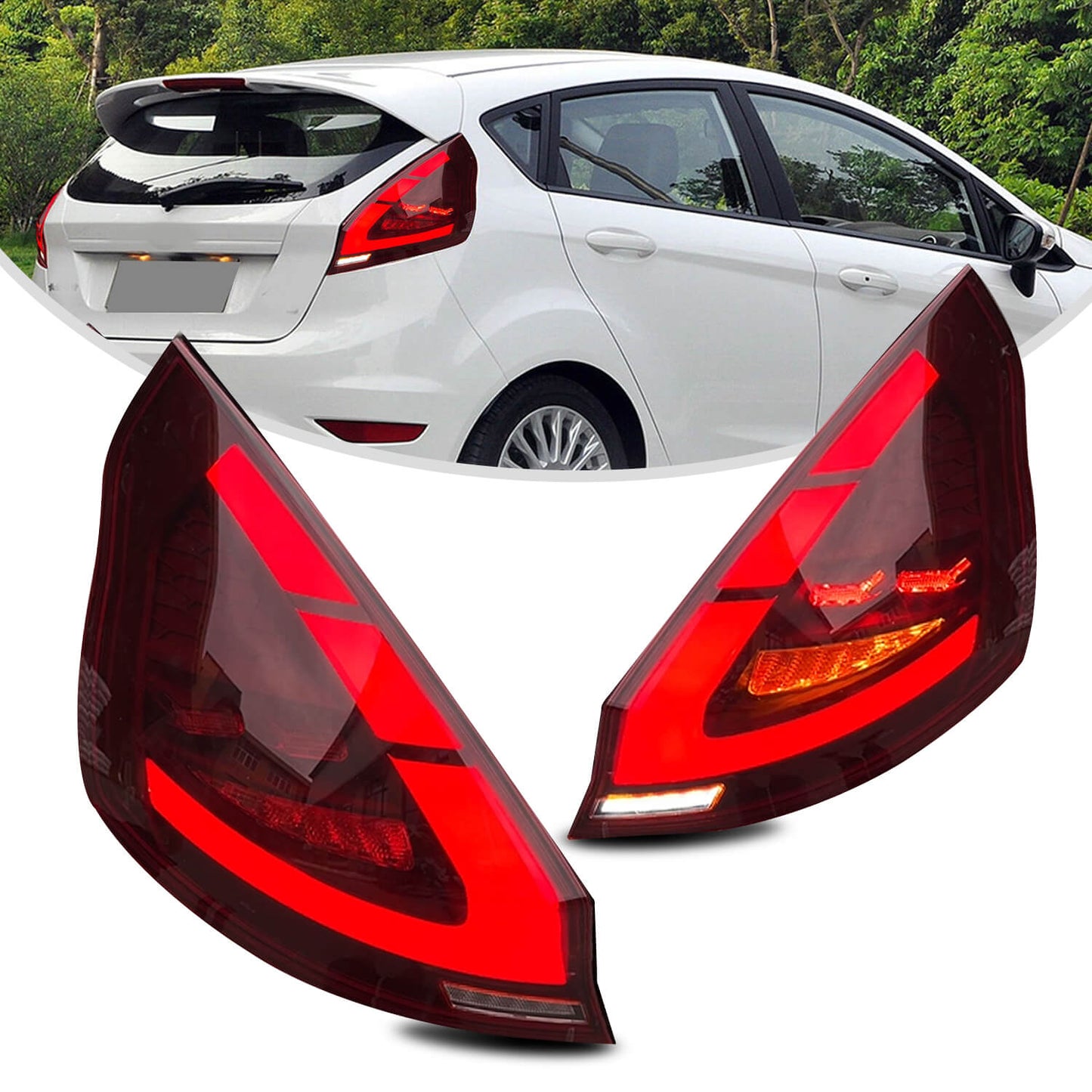 HCMOTION LED Tail Lights For Ford Fiesta 2008-2019