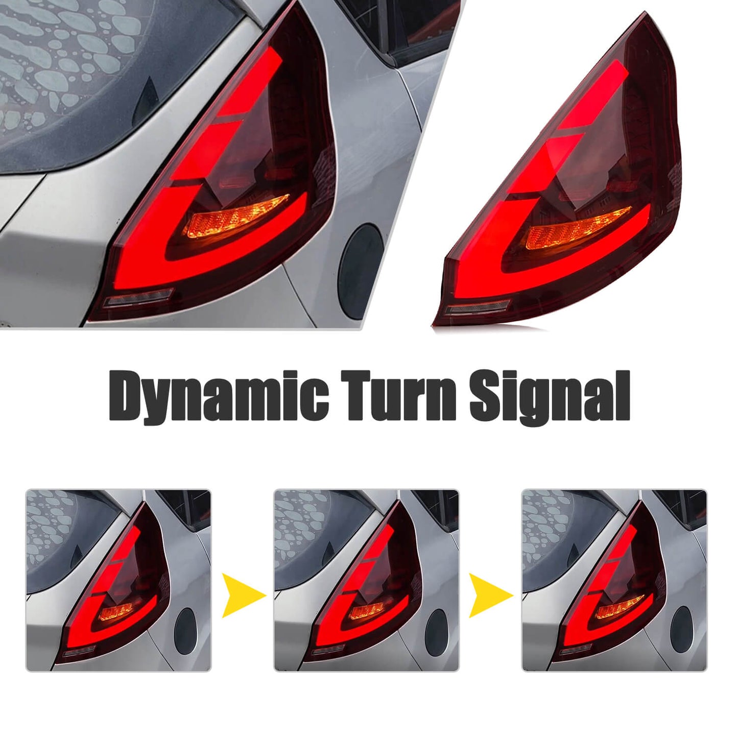 HCMOTION LED Tail Lights For Ford Fiesta 2008-2019
