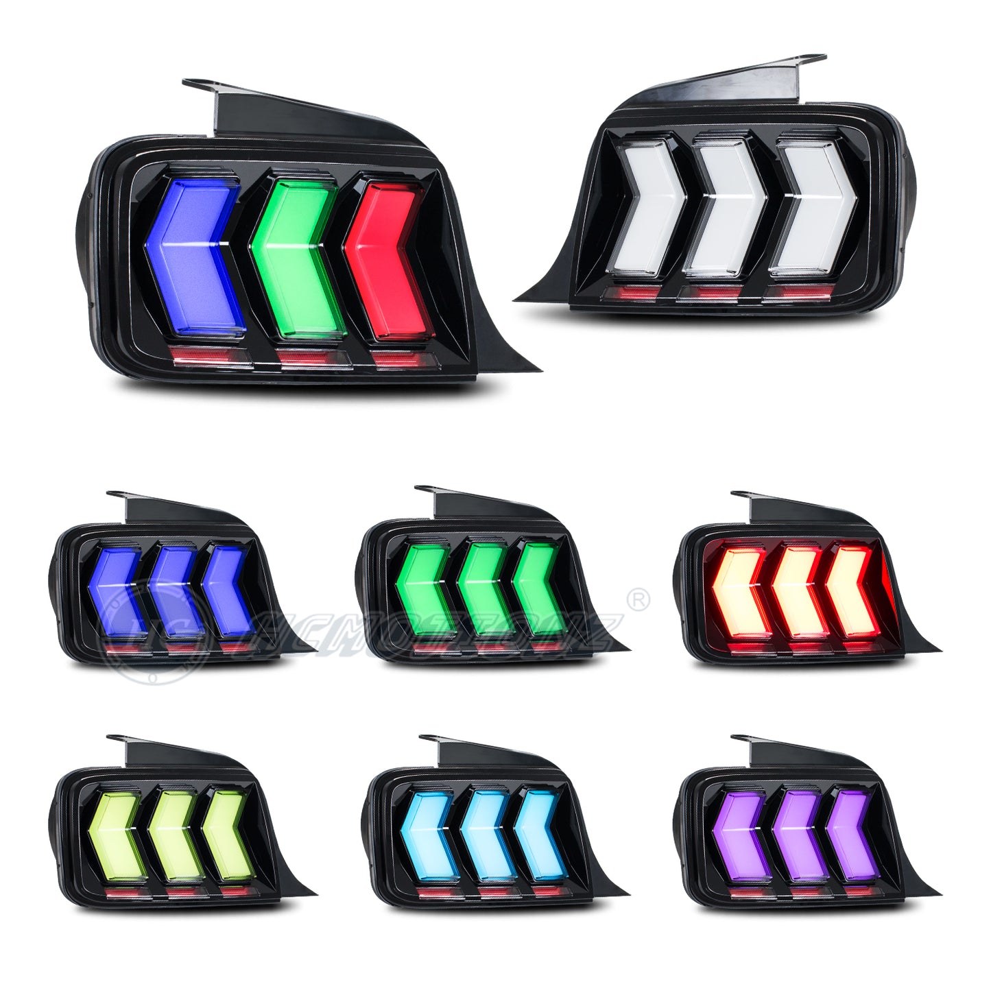 HCMOTION LED RGB Tail lights For Ford Mustang 2005-2009 High Quality Start UP Animation