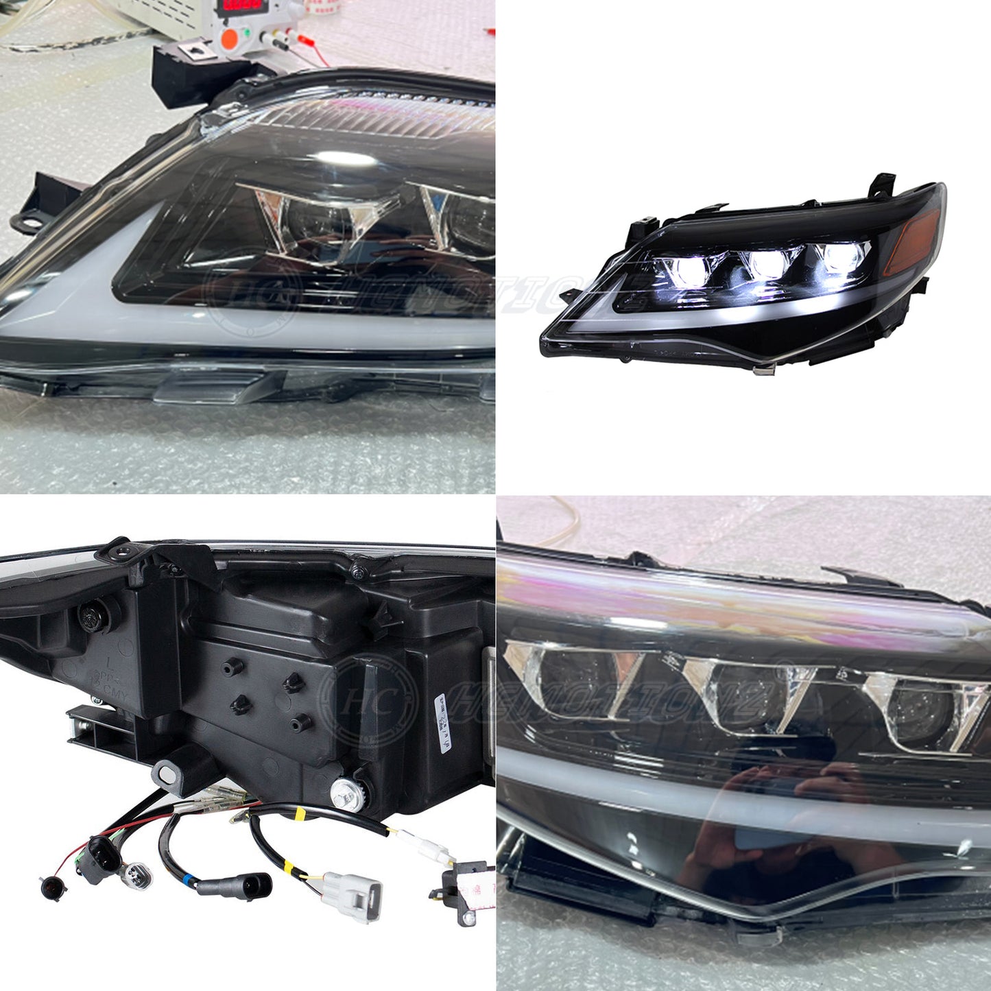 HCMOTION LED Headlights For Toyota Camry 2012-2014 DRL Start UP Animation