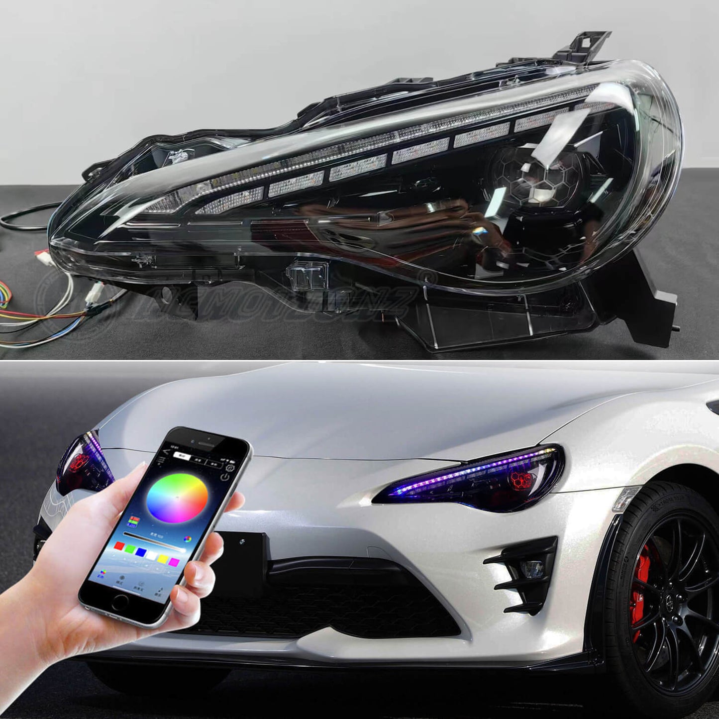 LED RGB Cellular Headlights For Subaru BRZ 2012-2021 Toyota 86