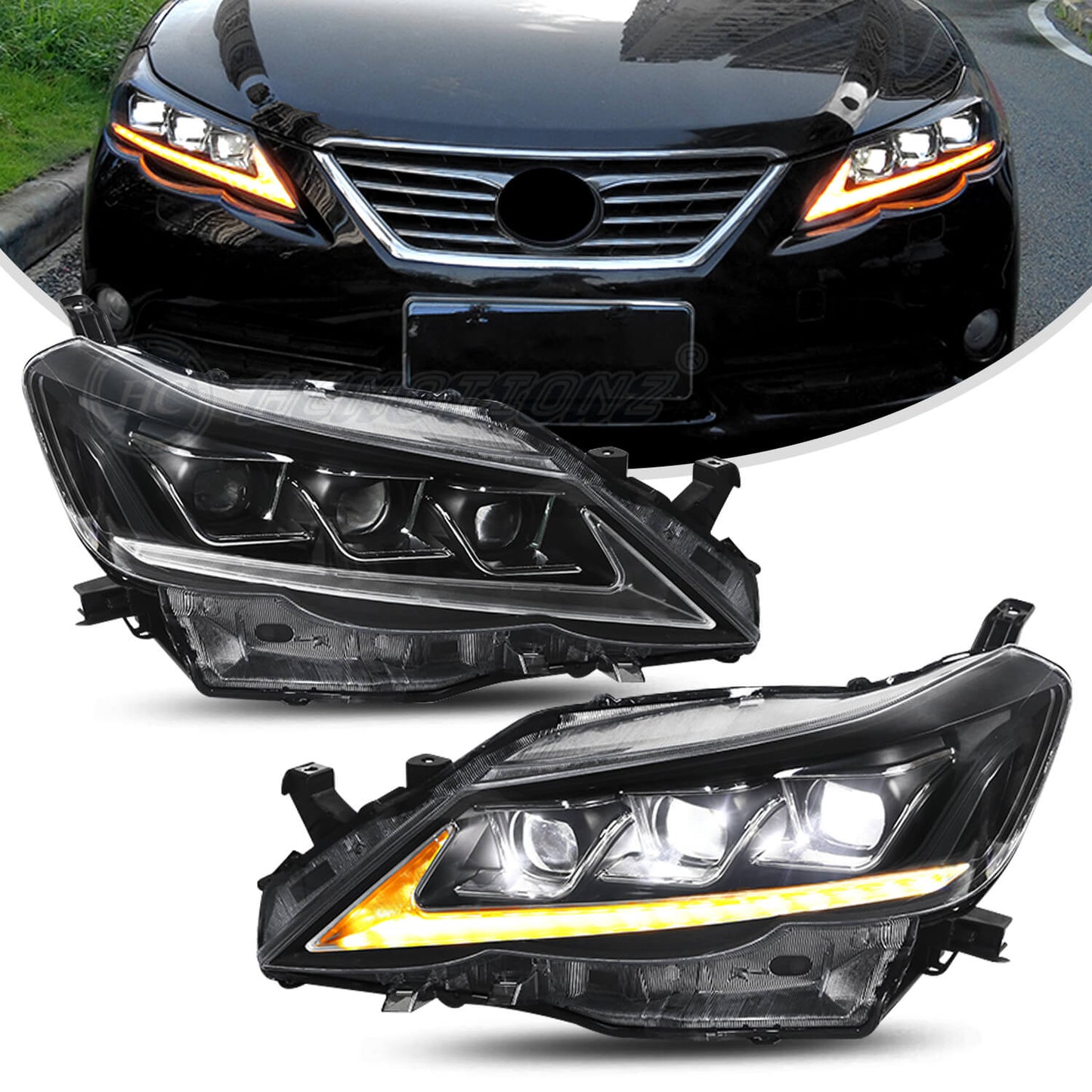HCMOTION LED Headlights 10-13 For Toyota Mark X /Reiz