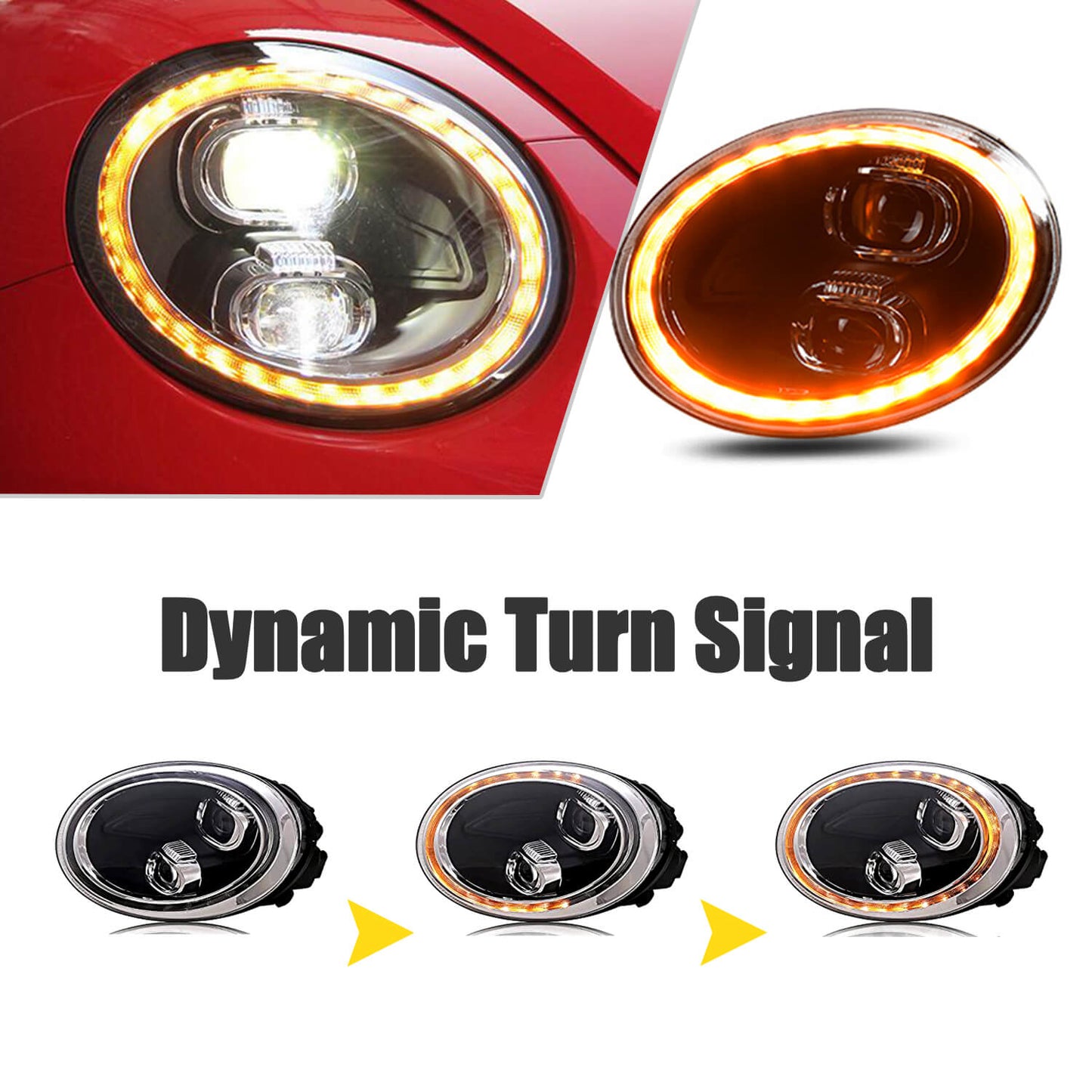 HCMOTION LED Headlights For VW Beetle 13-20
