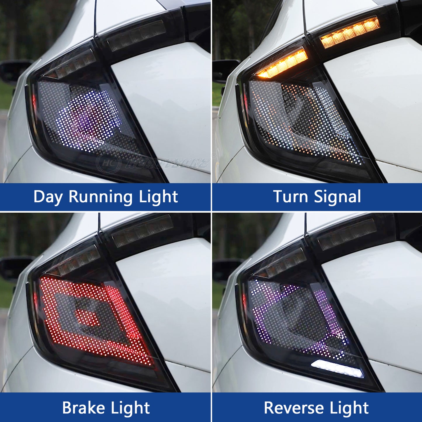 HCMOTION LED Tail Lights for Honda Civic 2017-2021 Hatchback Customization