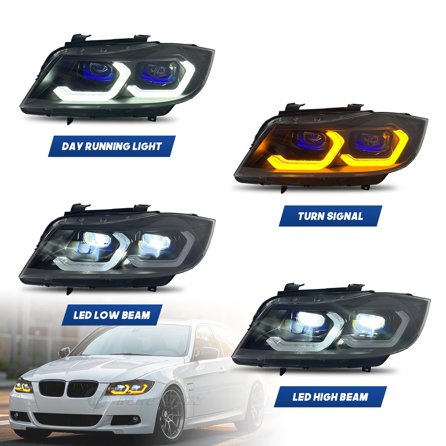 HCMOTION LED Laser Headlights for Bmw 3 Series Salgon 2005-2012