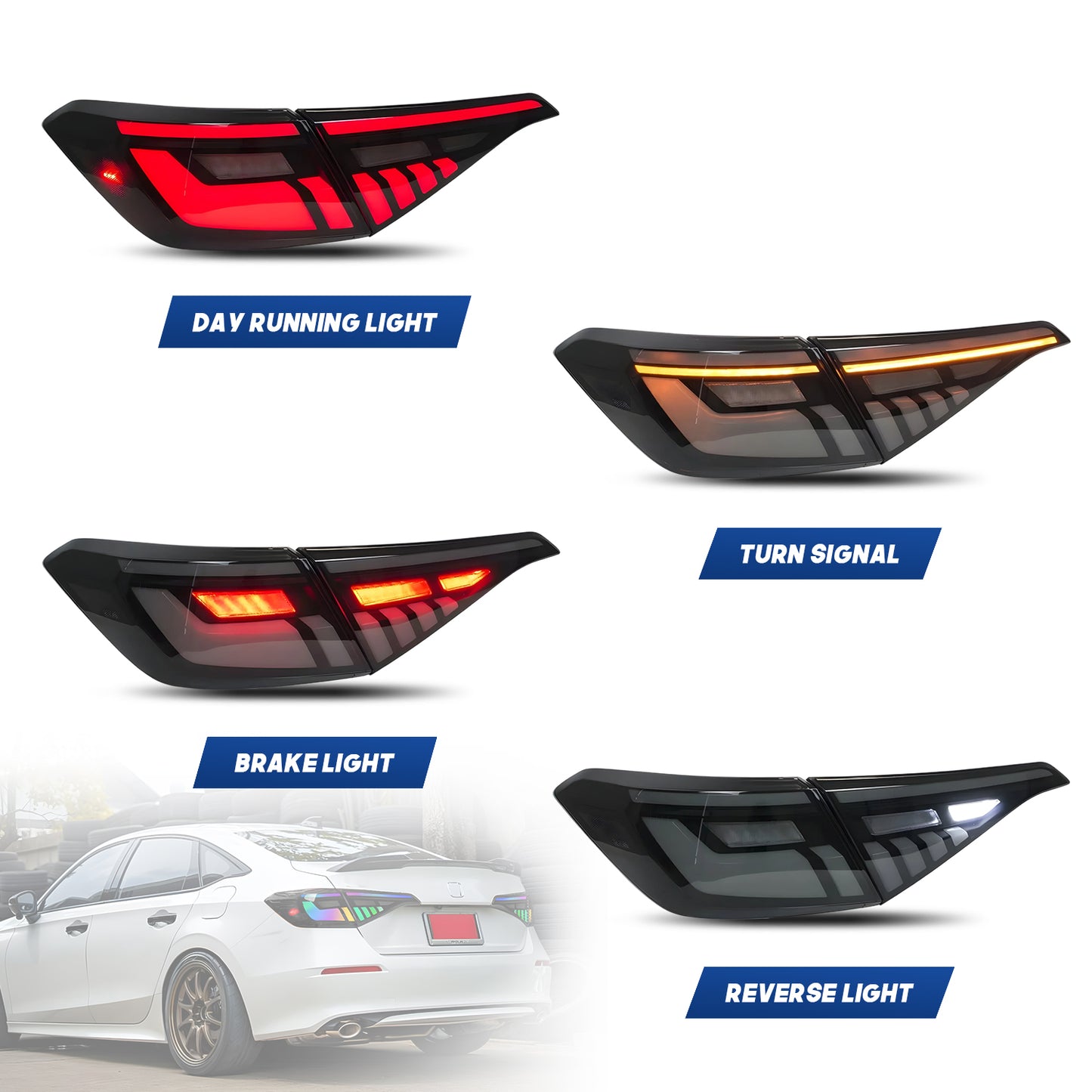 HCMOTION Honda Civic 2022-2026 RGB Tail Lights