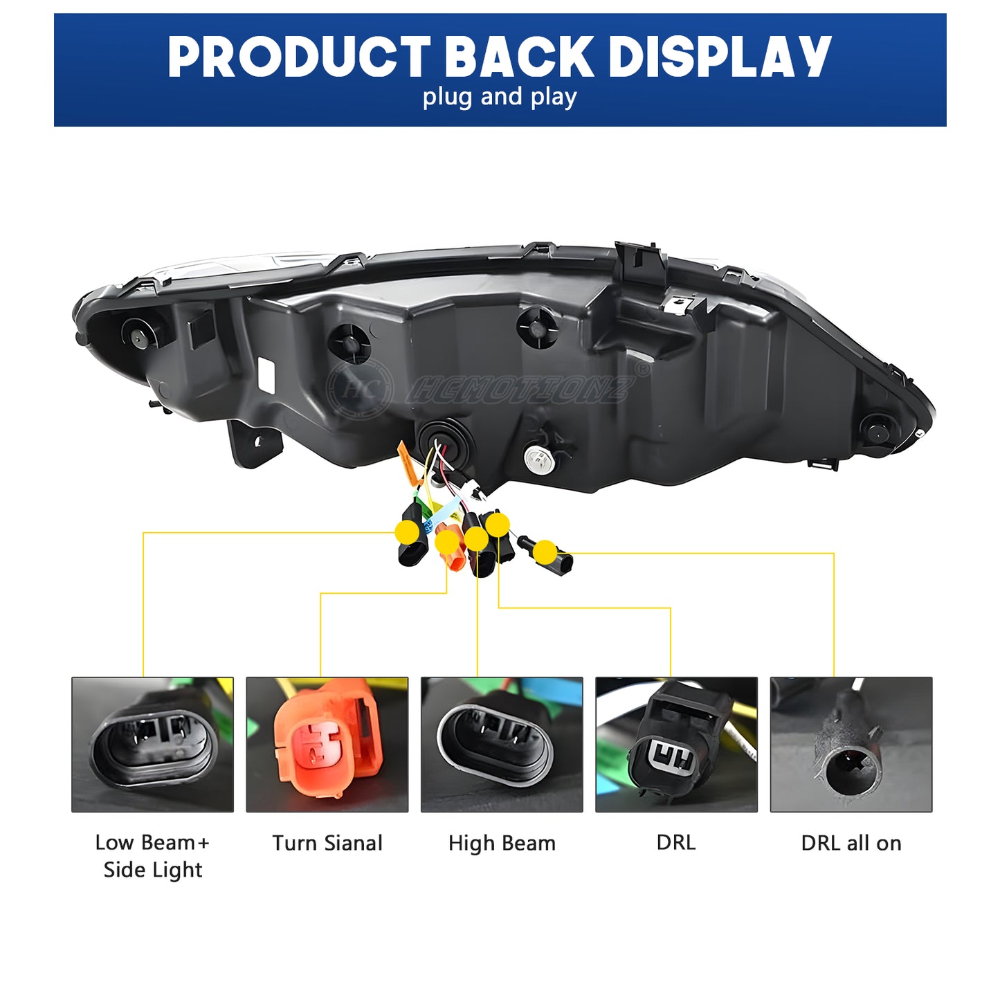 HCMOTION LED Head Lights for Honda Civic 2006-2011 8th Gen 4Doors Sedan