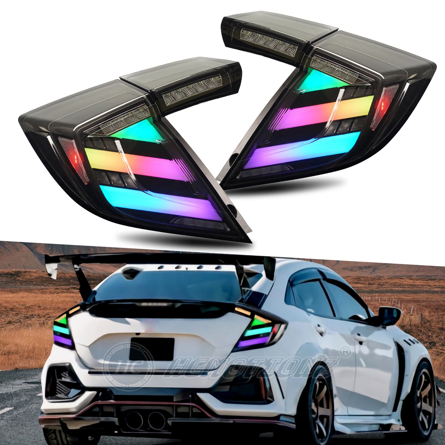 HCMOTIONZ LED Tail light for Honda Civic Hatchback 2017-2020
