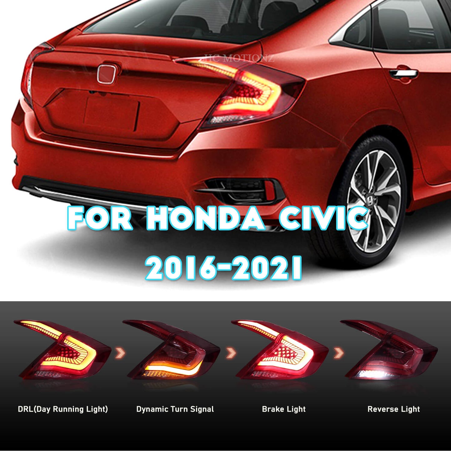 HCMOTION LED Taillights For Honda Civic Sedan 2016-2021