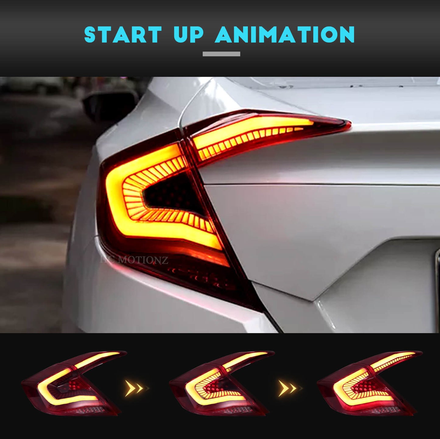 HCMOTION LED Taillights For Honda Civic Sedan 2016-2021