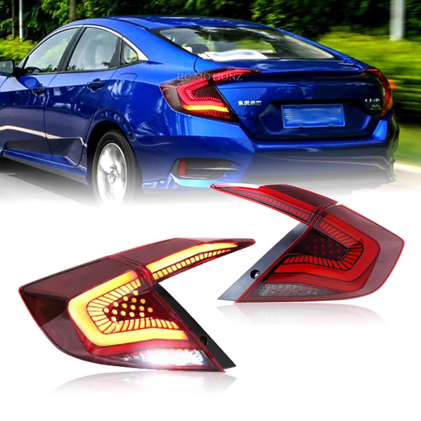 HCMOTION LED Taillights For Honda Civic Sedan 2016-2021