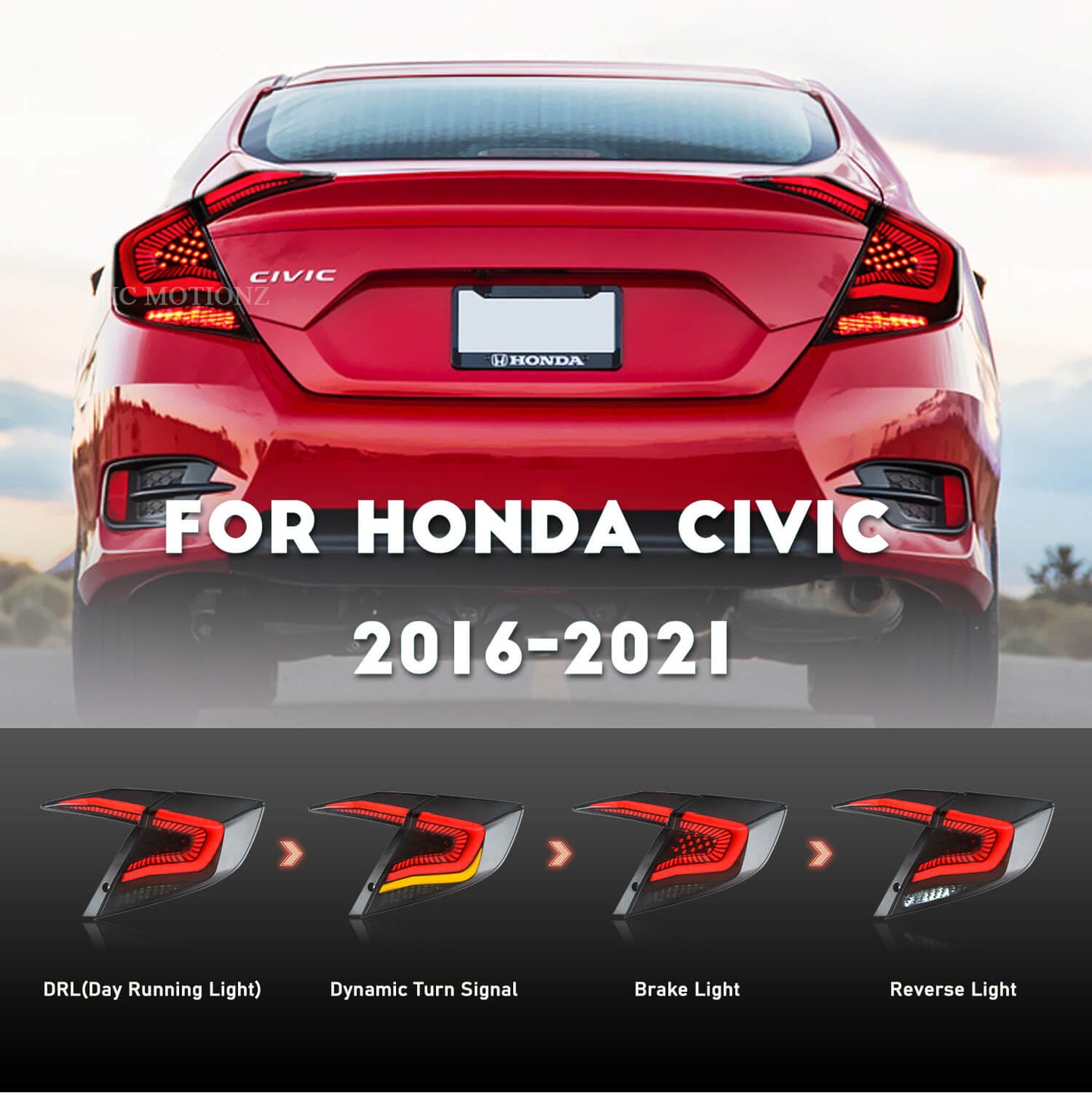 HCMOTION LED Taillights For Honda Civic Sedan 2016-2021
