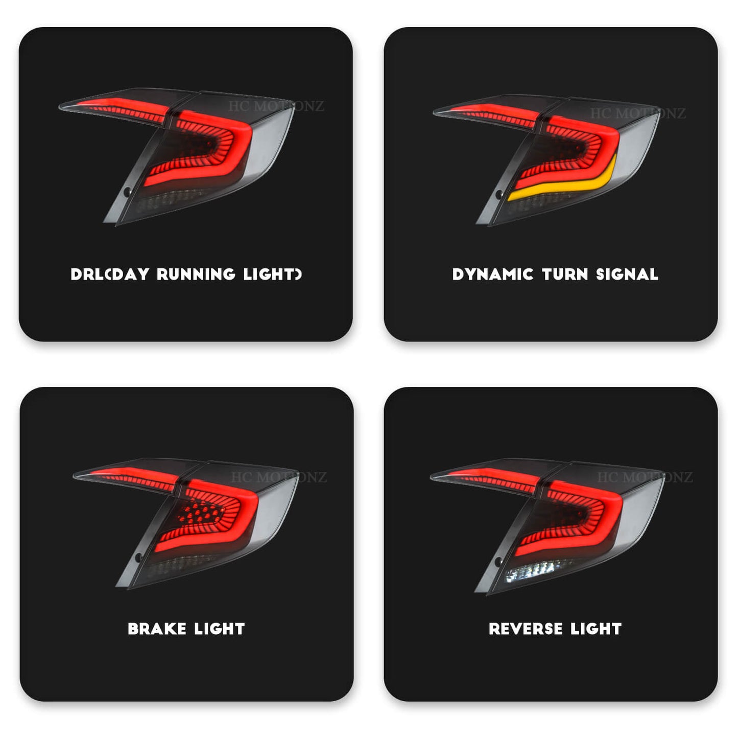 HCMOTION LED Taillights For Honda Civic Sedan 2016-2021