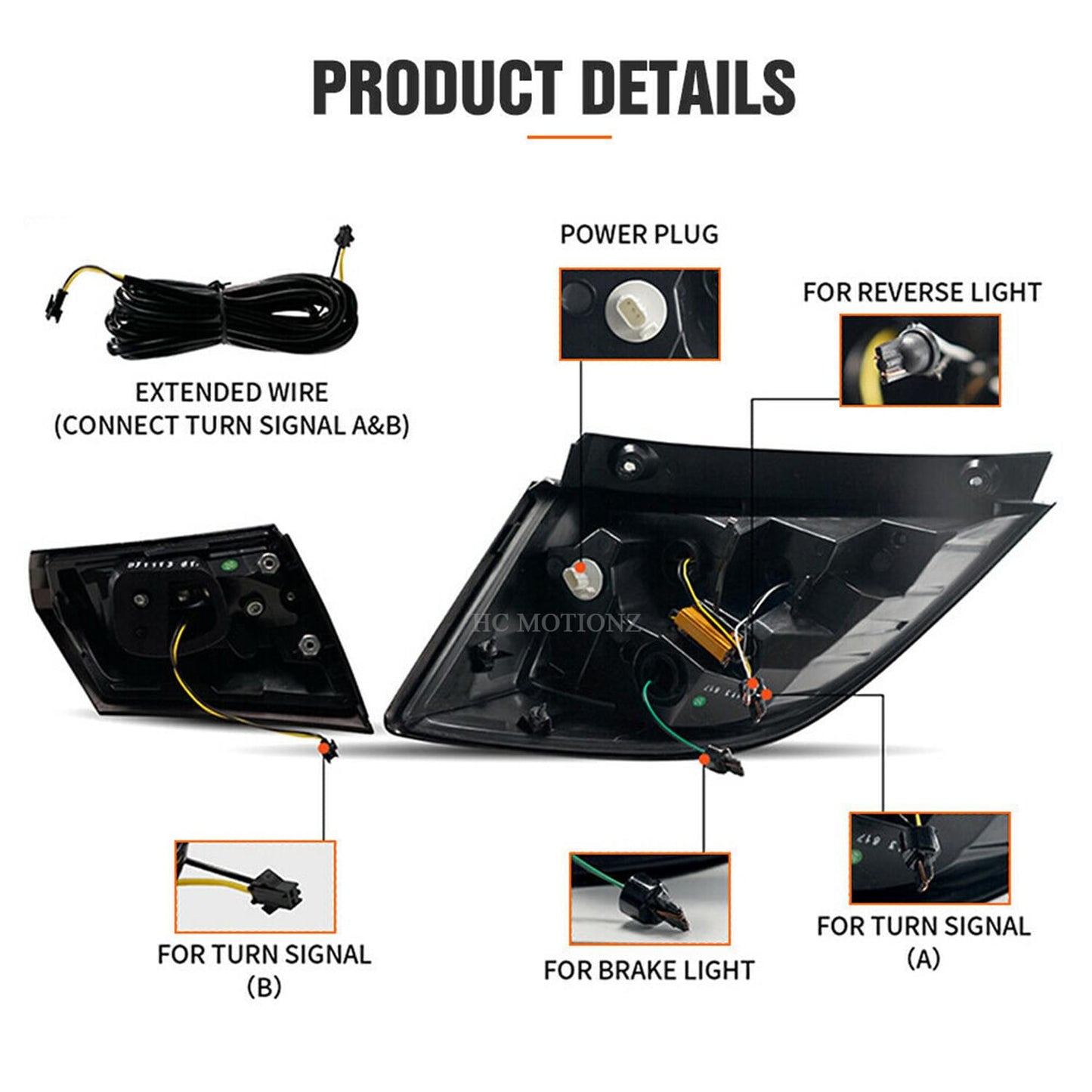 HCMOTIONZ LED Tail light for Honda Civic Hatchback 2017-2020