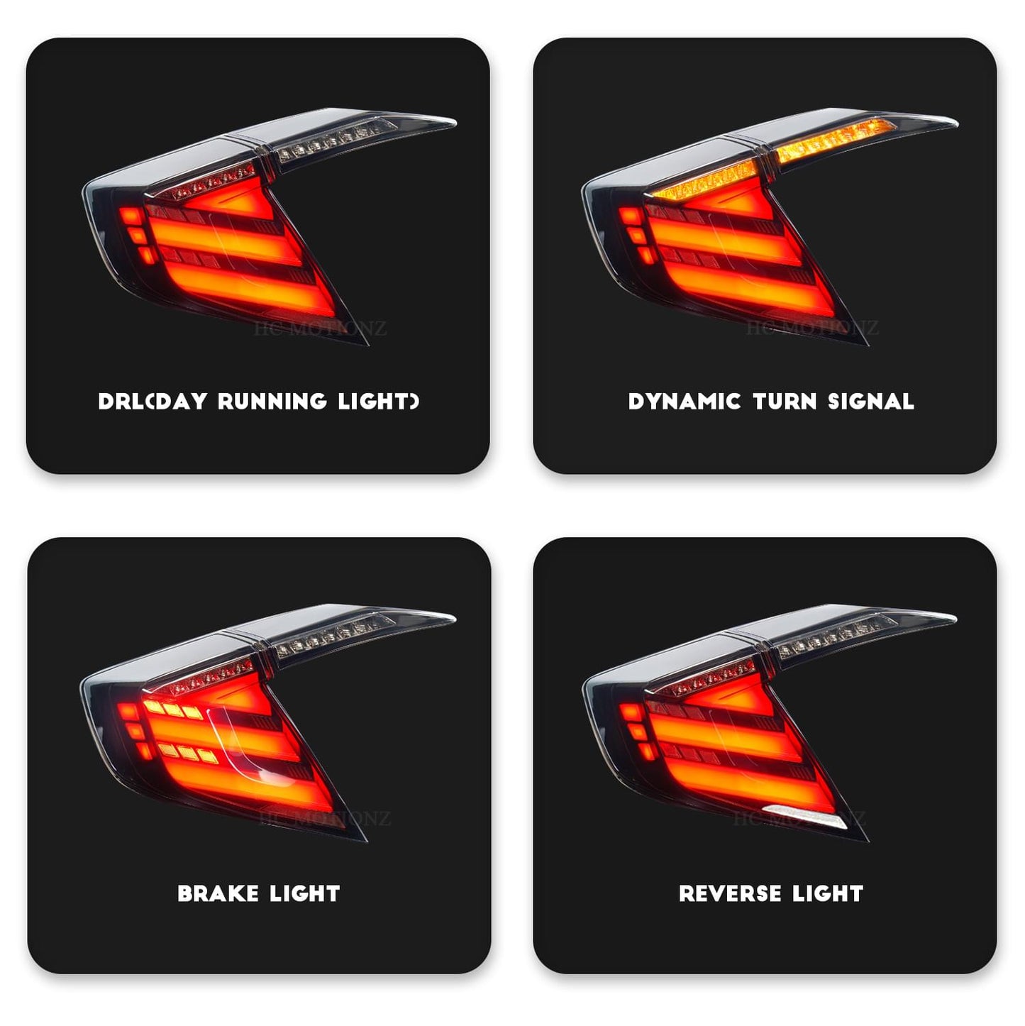 HCMOTION Taillights For Honda Civic 2016-2021