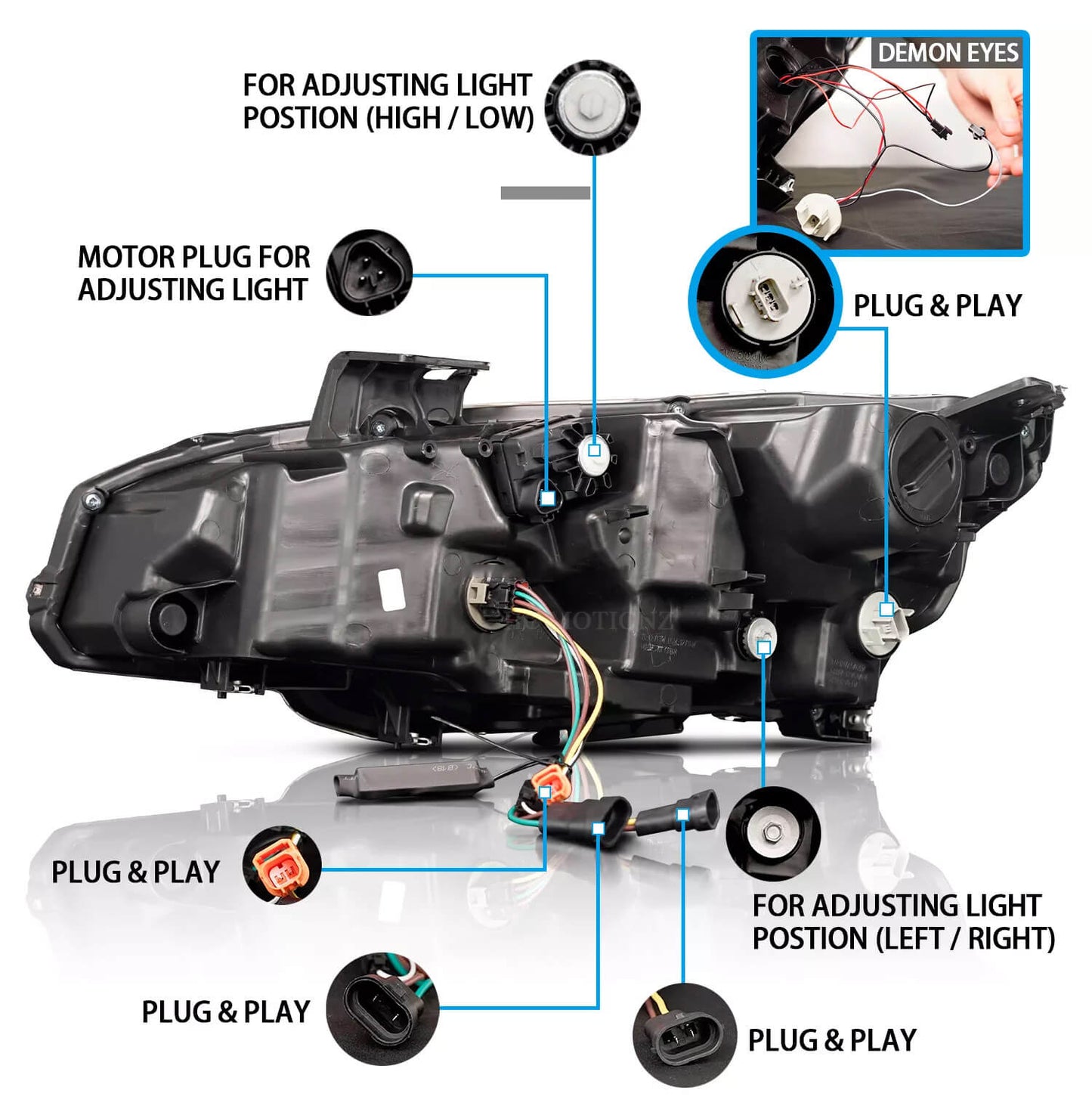 HCMOTION FULL LED Headlights For Honda Civic 2016-2021