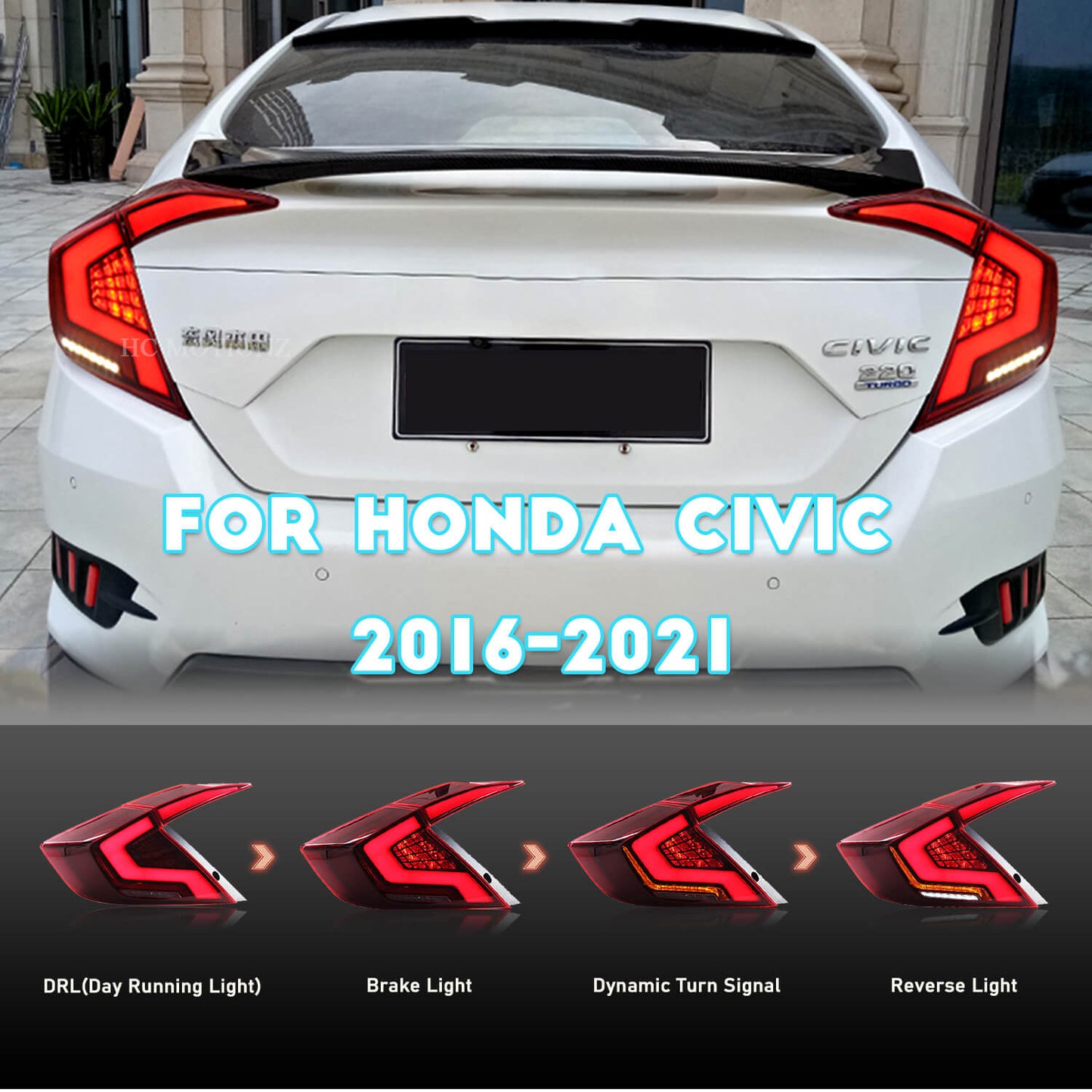 HCMOTION Taillights For Honda Civic 2016-2021