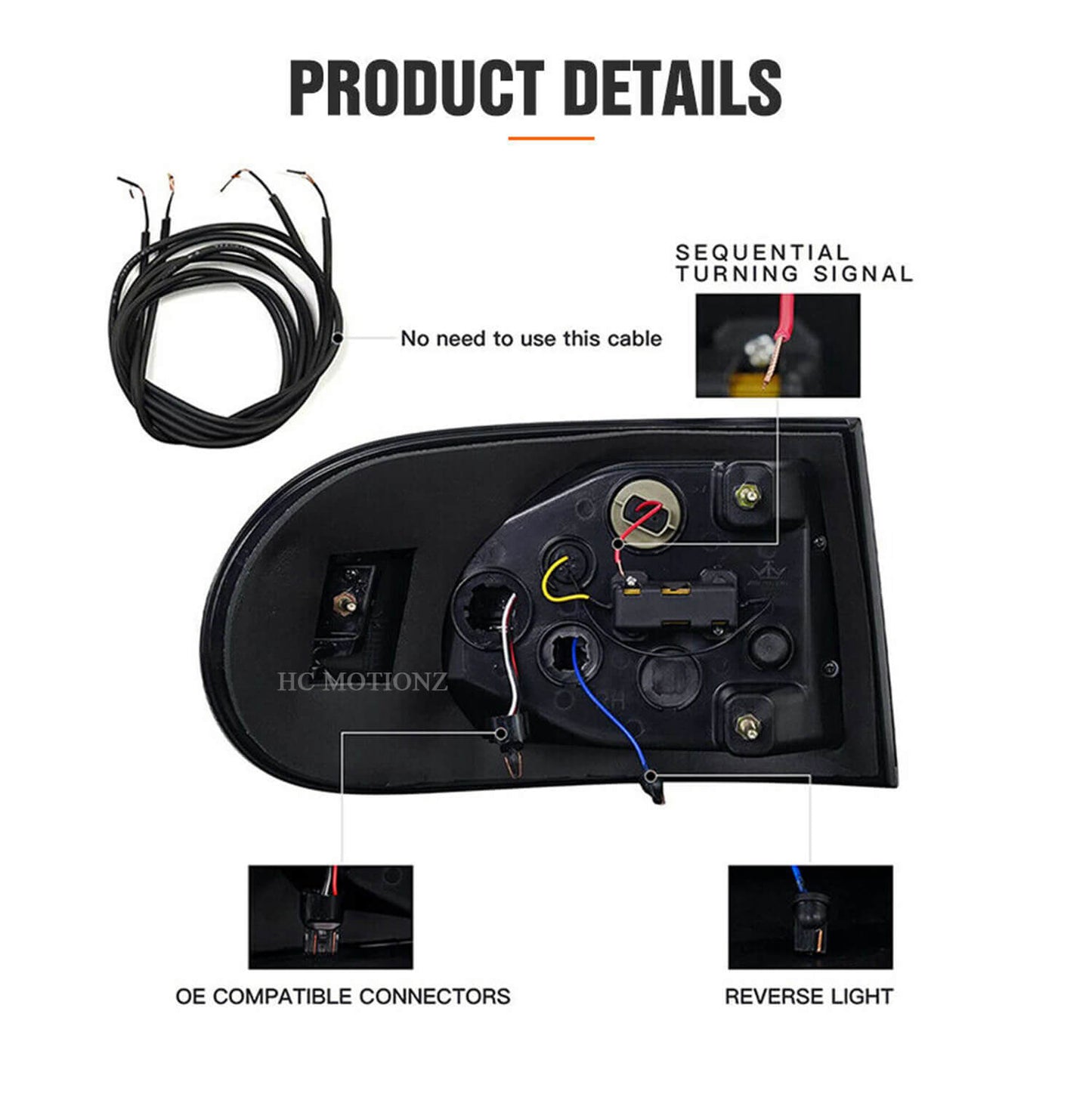 HCMOTION LED Tail Lights For Toyota FJ Cruiser 2007-2015