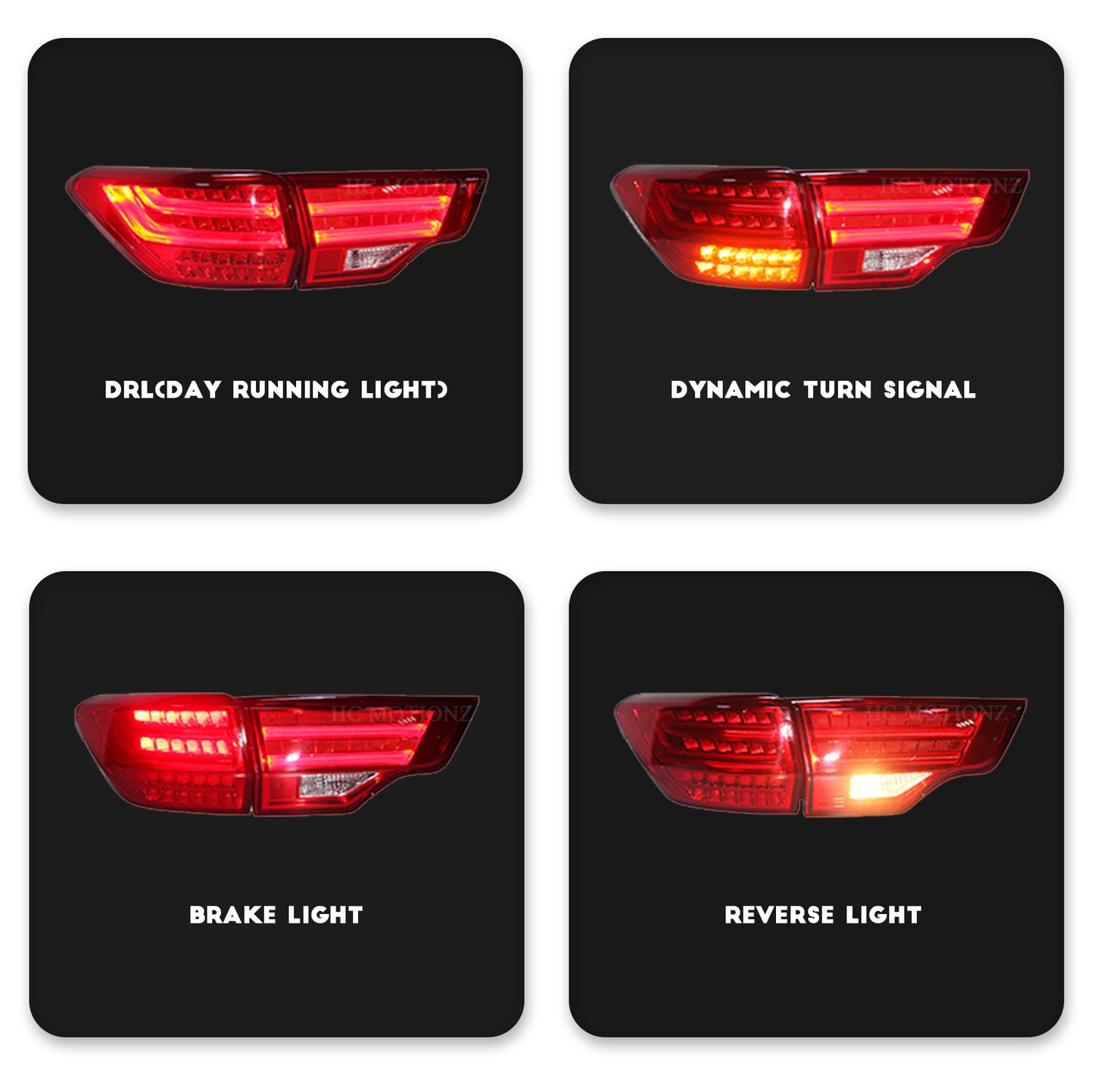 HCMOTION Taillights Fit/For Toyota Highlander 2014-2019
