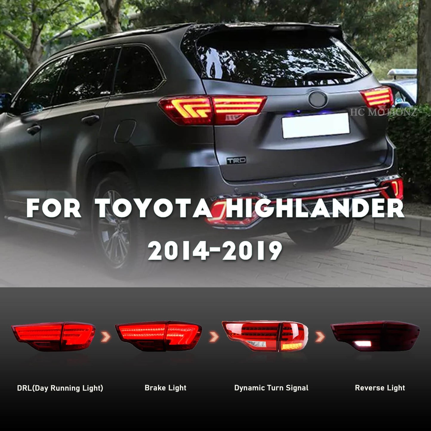 HCMOTION Taillights Fit/For Toyota Highlander 2014-2019