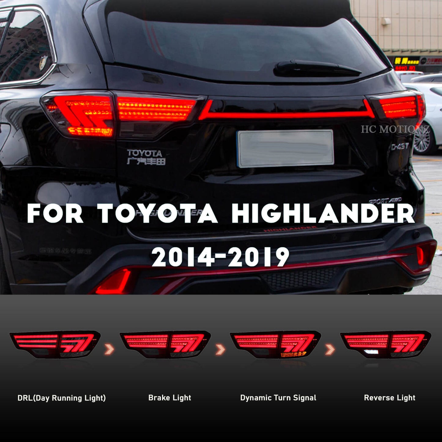 HCMOTION Taillights Fit/For Toyota Highlander 2014-2019