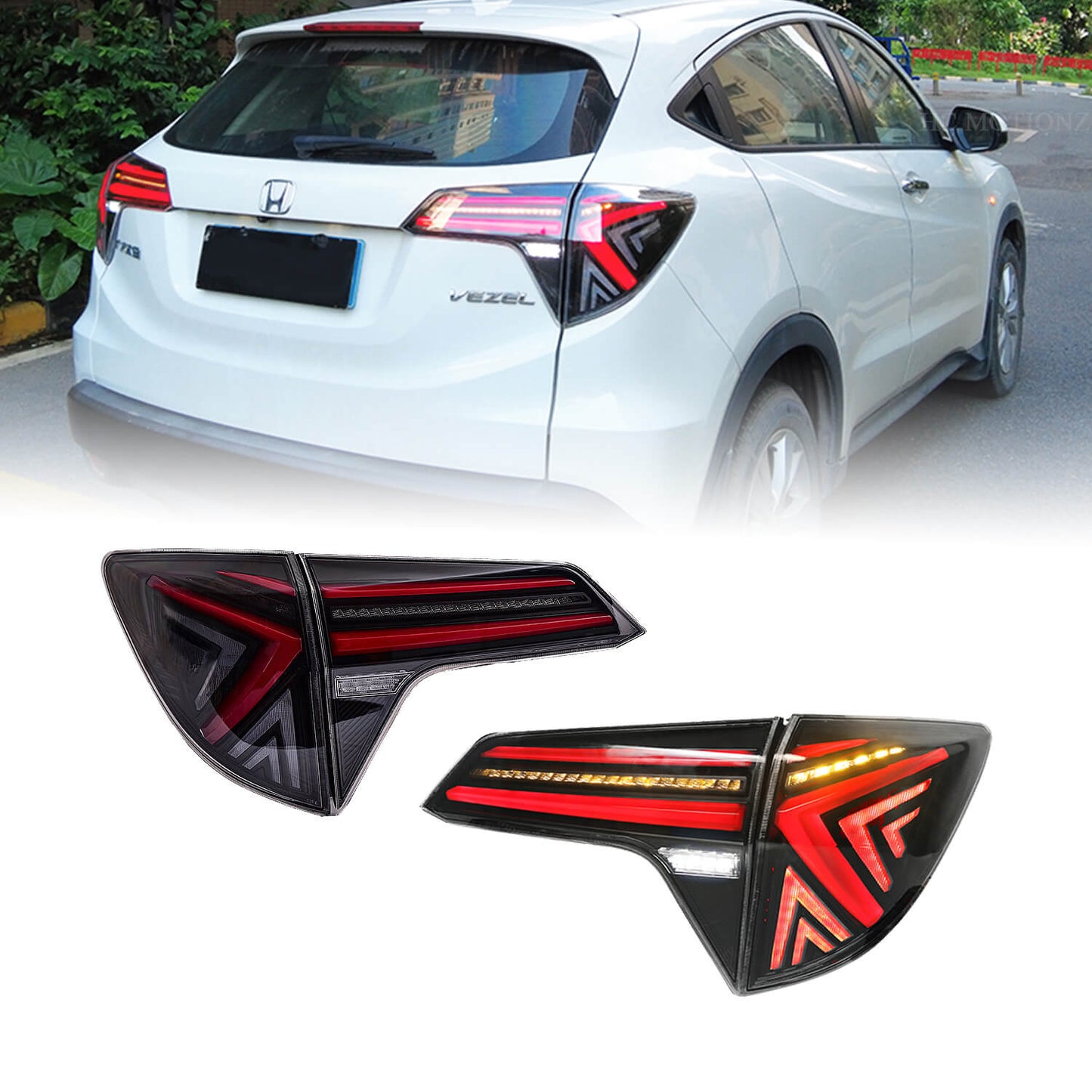 HCMOTION LED Tail lights For HONDA HR-V Vezel LED rear lights 2015-2021
