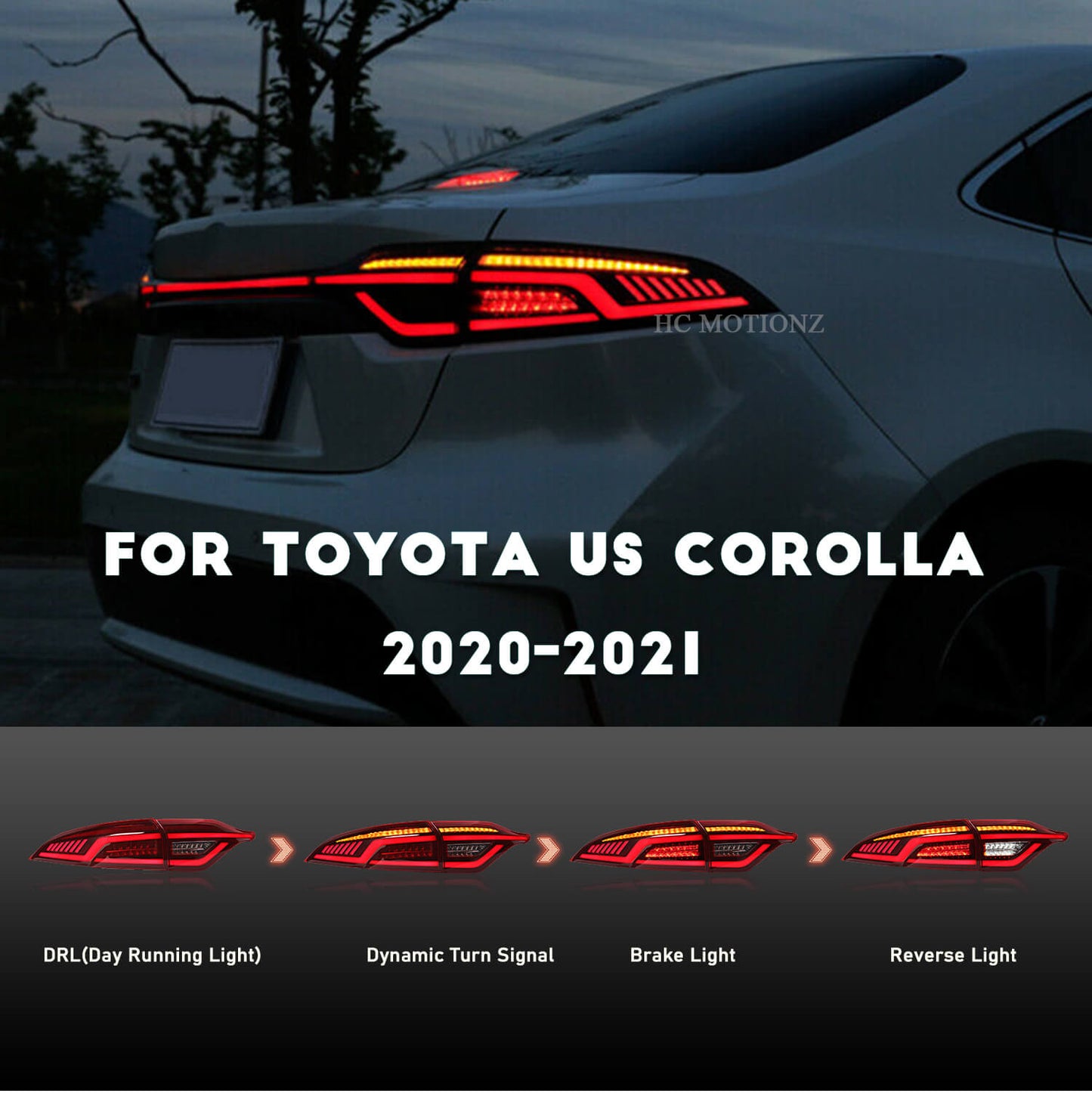 HCMOTION Taillights Fit/For Toyota US Corolla 2020-2024