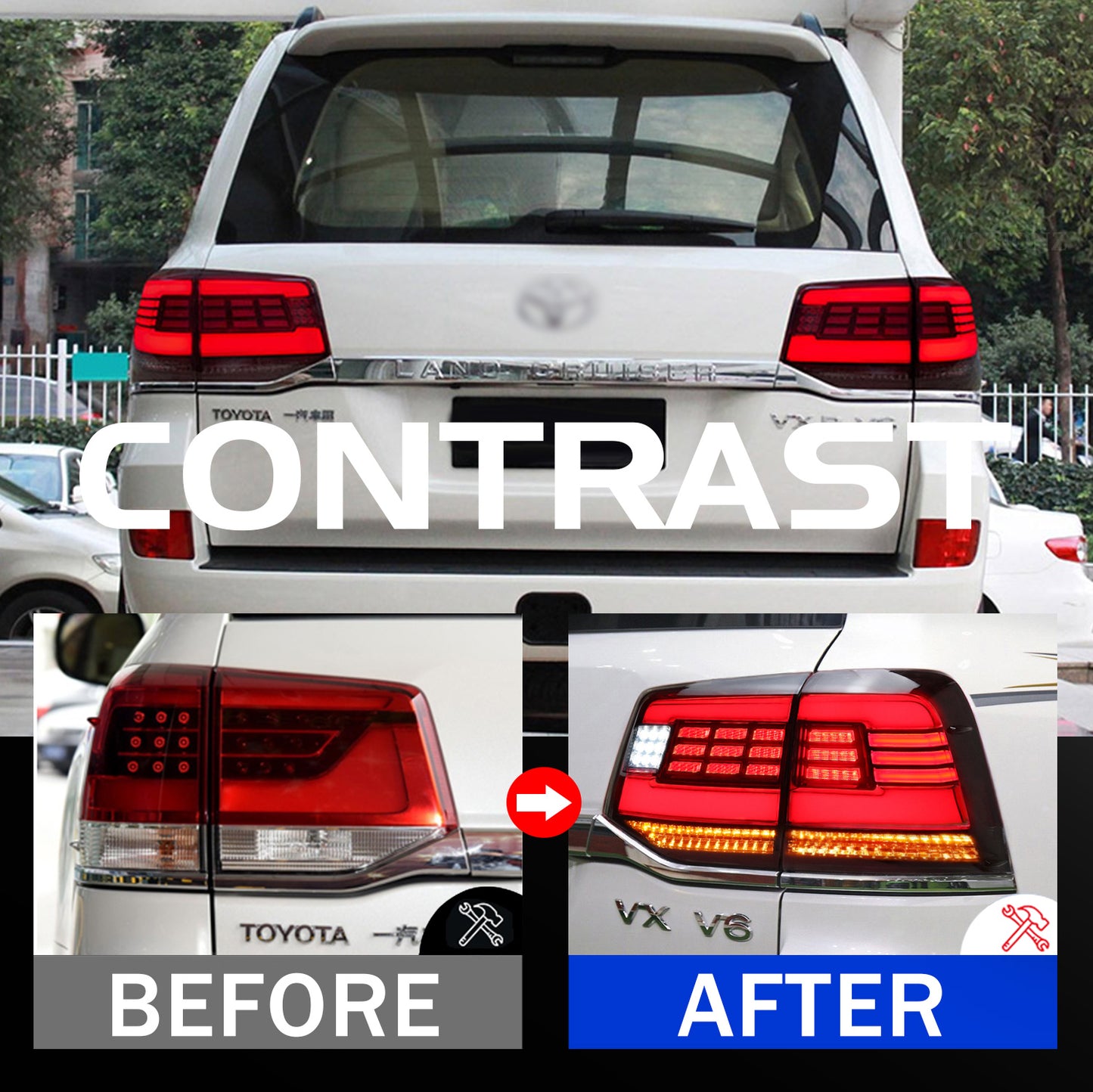 HCMOTION LED Tail lights For Toyota Land Cruiser 2016-2020