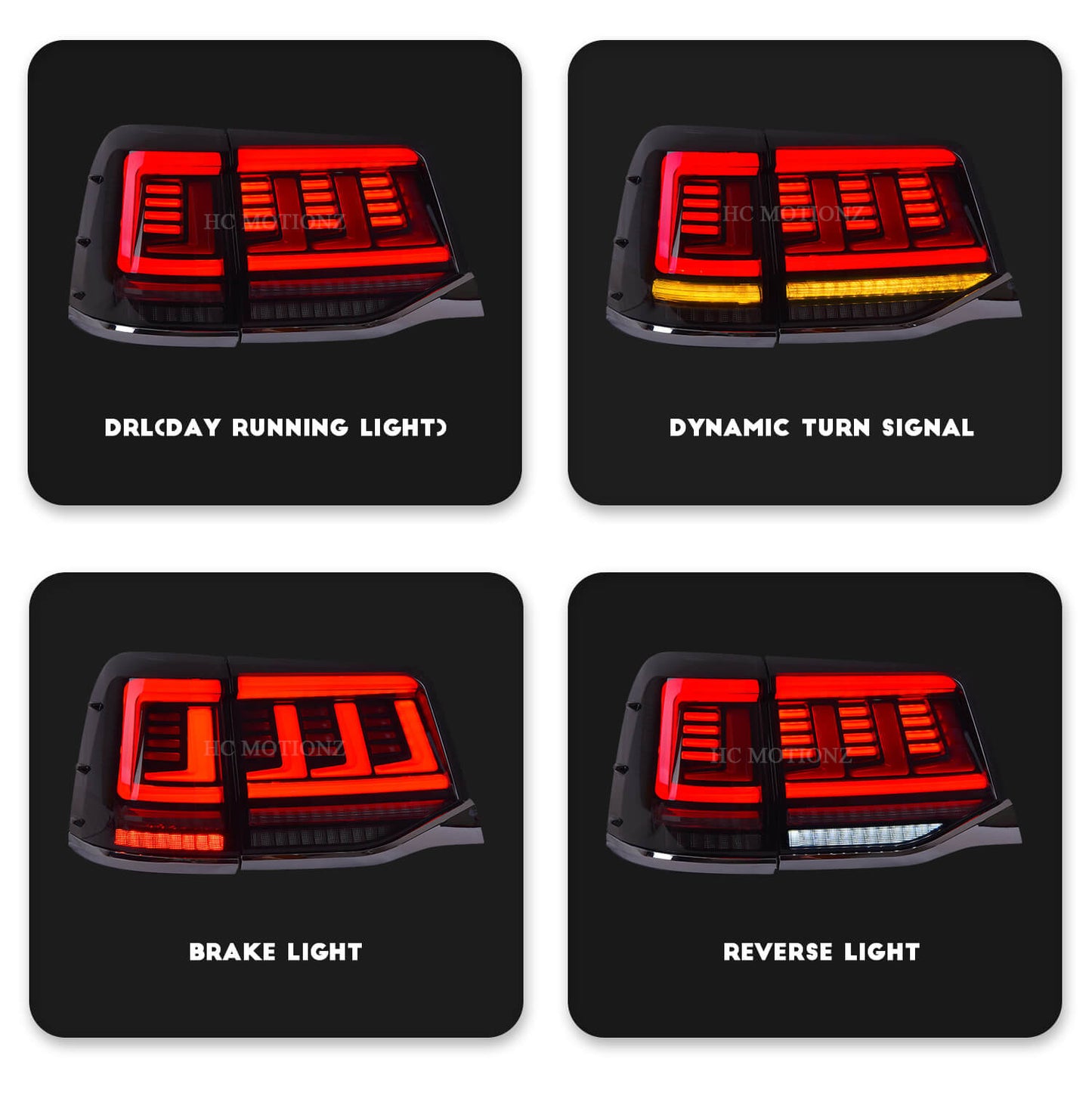 HCMOTION Tail Lamps For Toyota Land Cruiser 2016 2017 2018 2019 20020