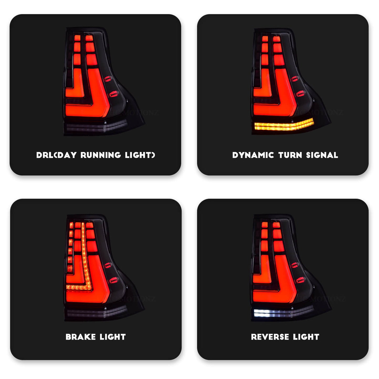 HCMOTION 2010-2021 LED Tail Lights For Toyota Land Cruiser Prado
