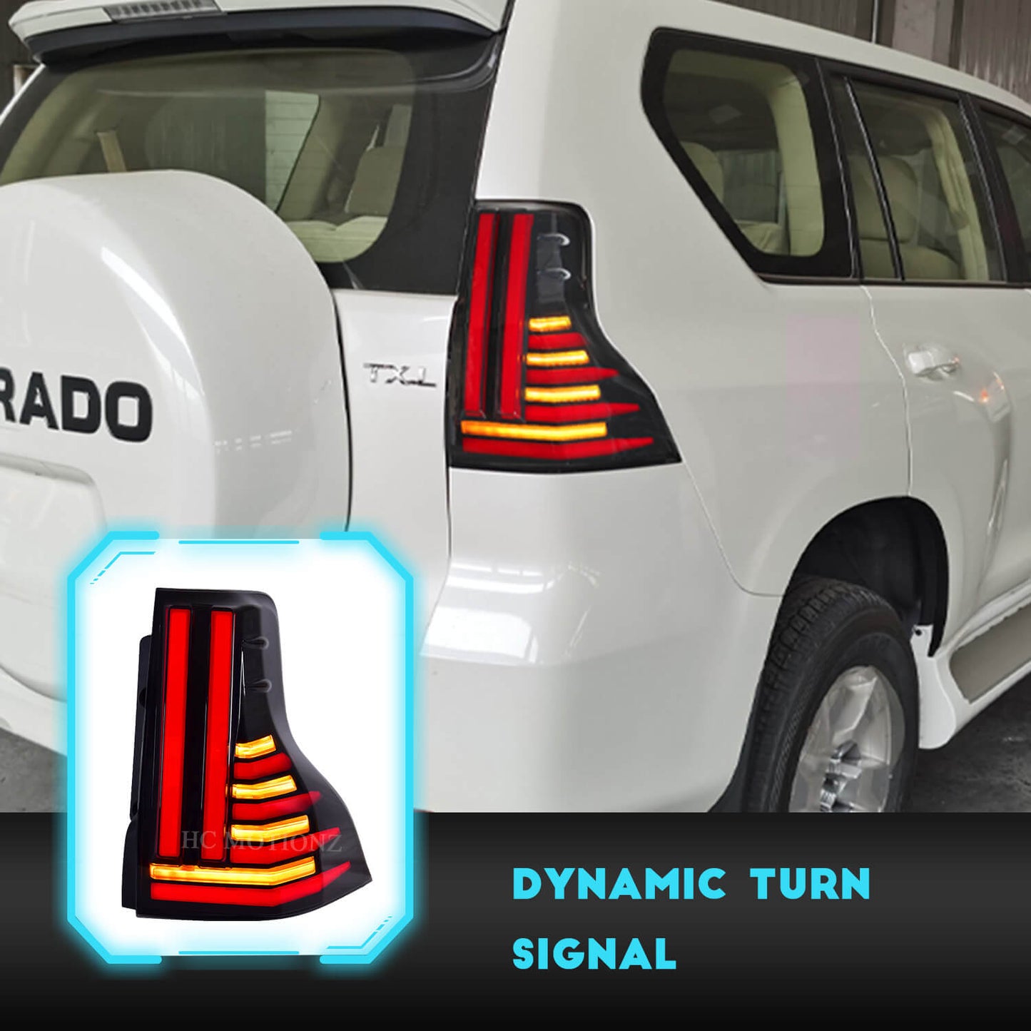 HCMOTION 2010-2021 LED Tail Lights For Toyota Land Cruiser Prado