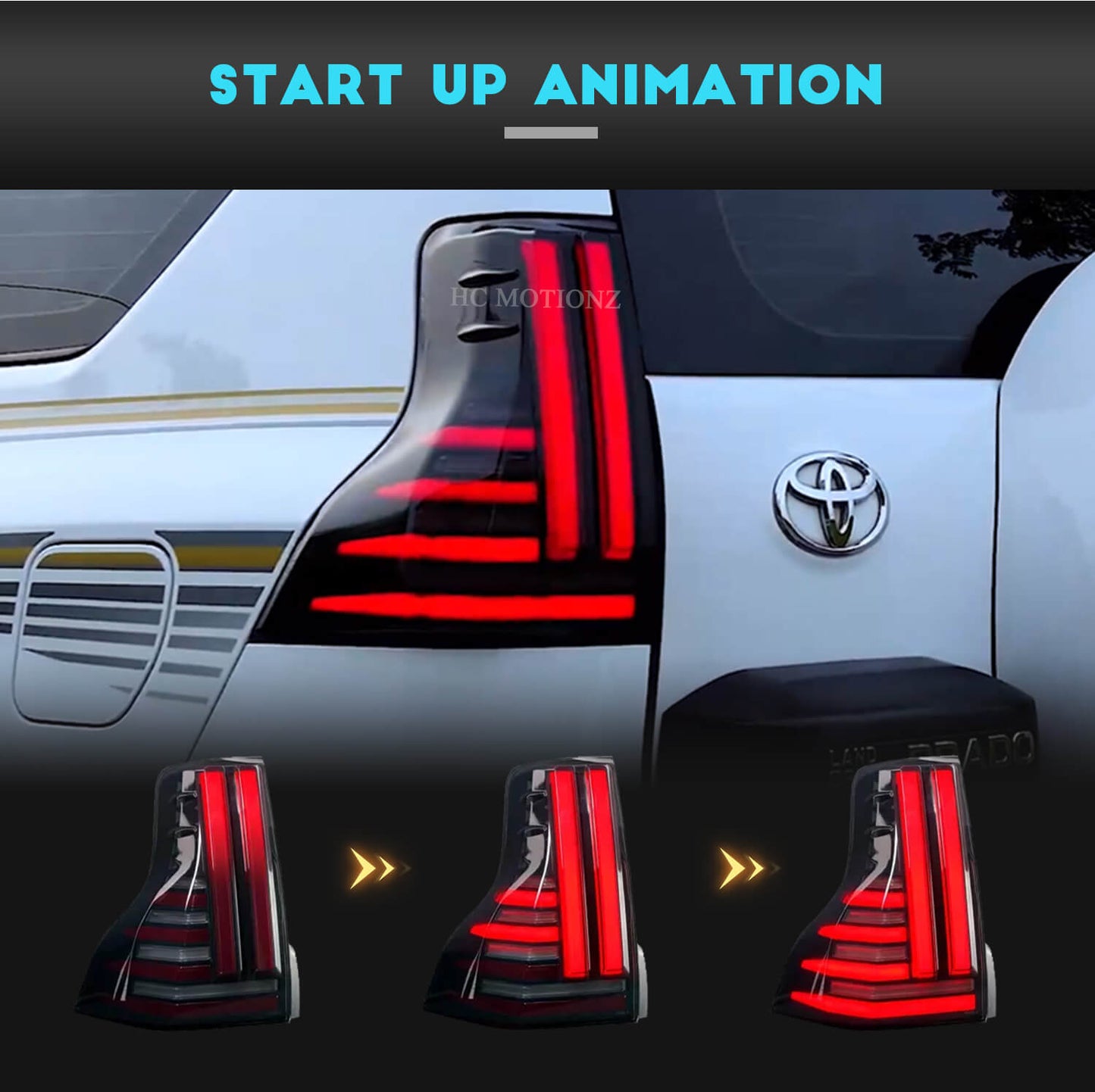 HCMOTION 2010-2021 LED Tail Lights For Toyota Land Cruiser Prado