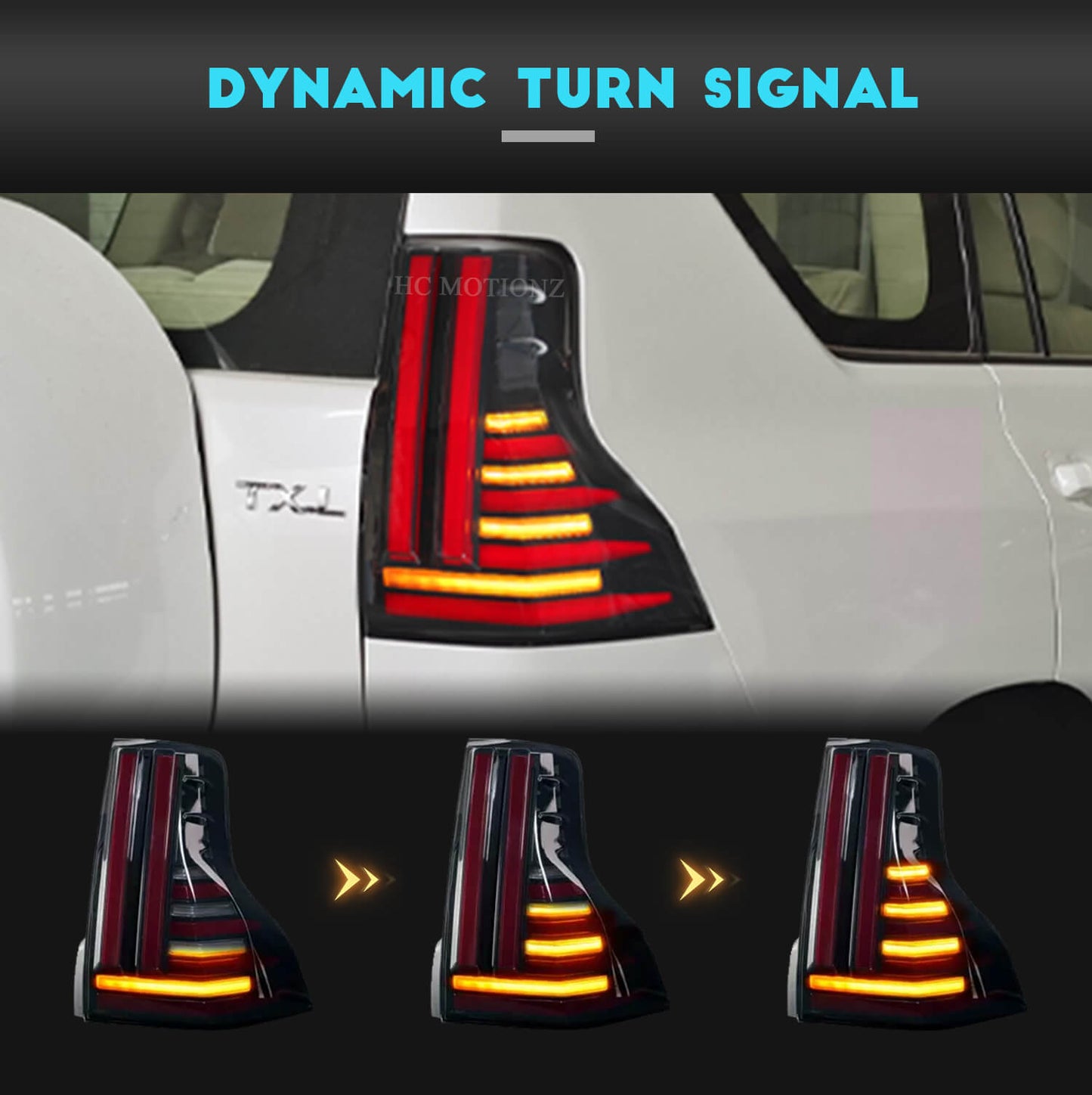 HCMOTION 2010-2021 LED Tail Lights For Toyota Land Cruiser Prado