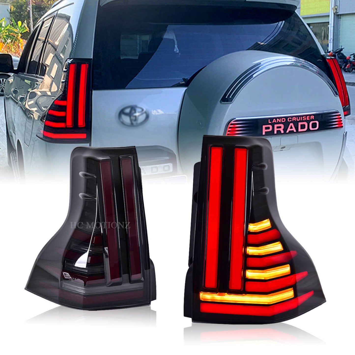 HCMOTION 2010-2021 LED Tail Lights For Toyota Land Cruiser Prado