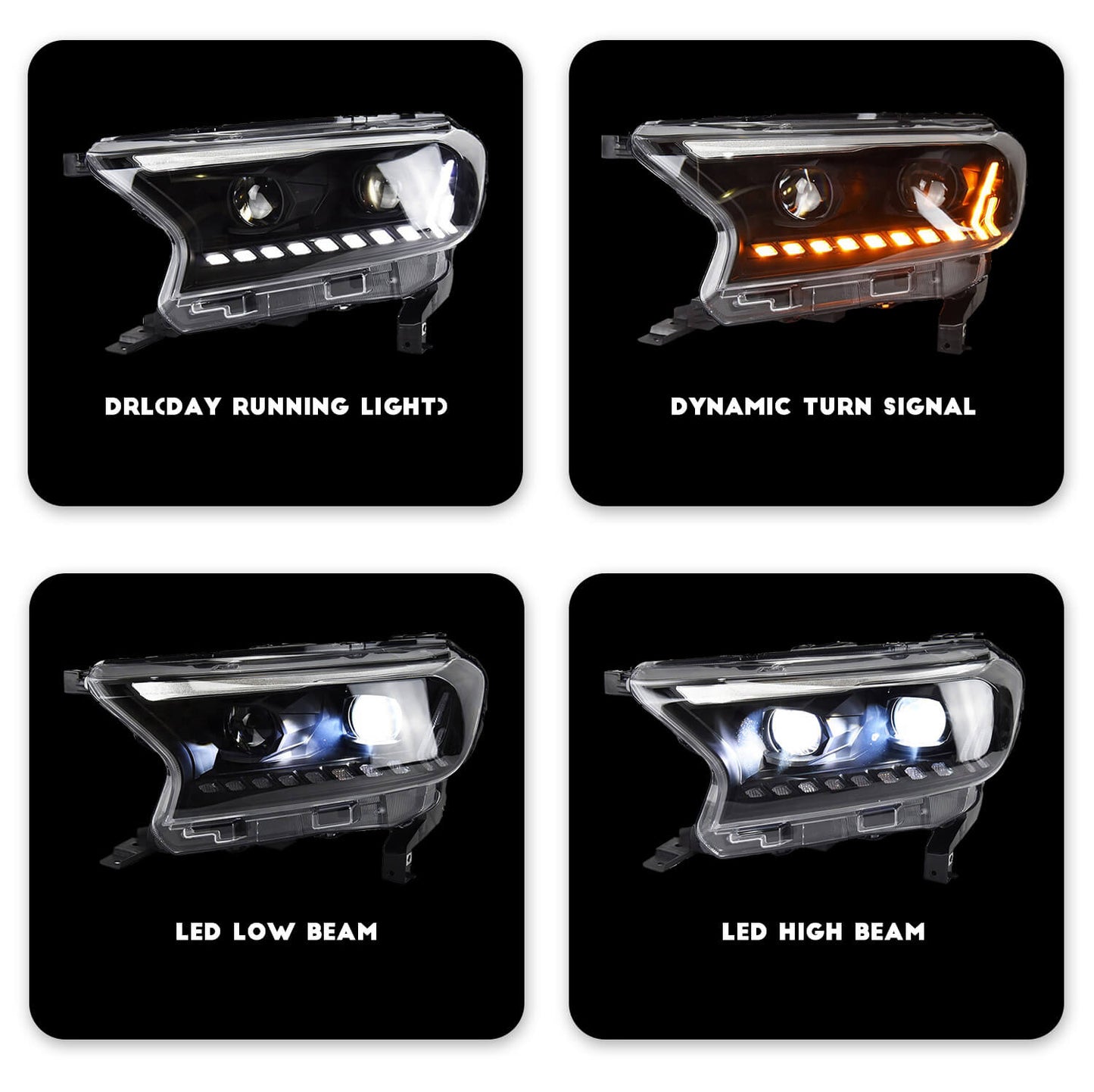 HCMOTION 2015-2020 Headlights For Ford Ranger