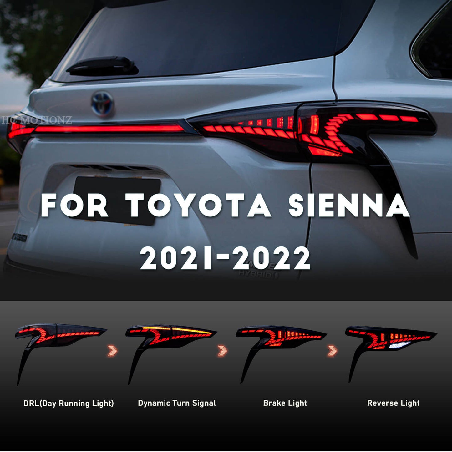 HCMOTION 2021-2022 Toyota Sienna Tail Lights