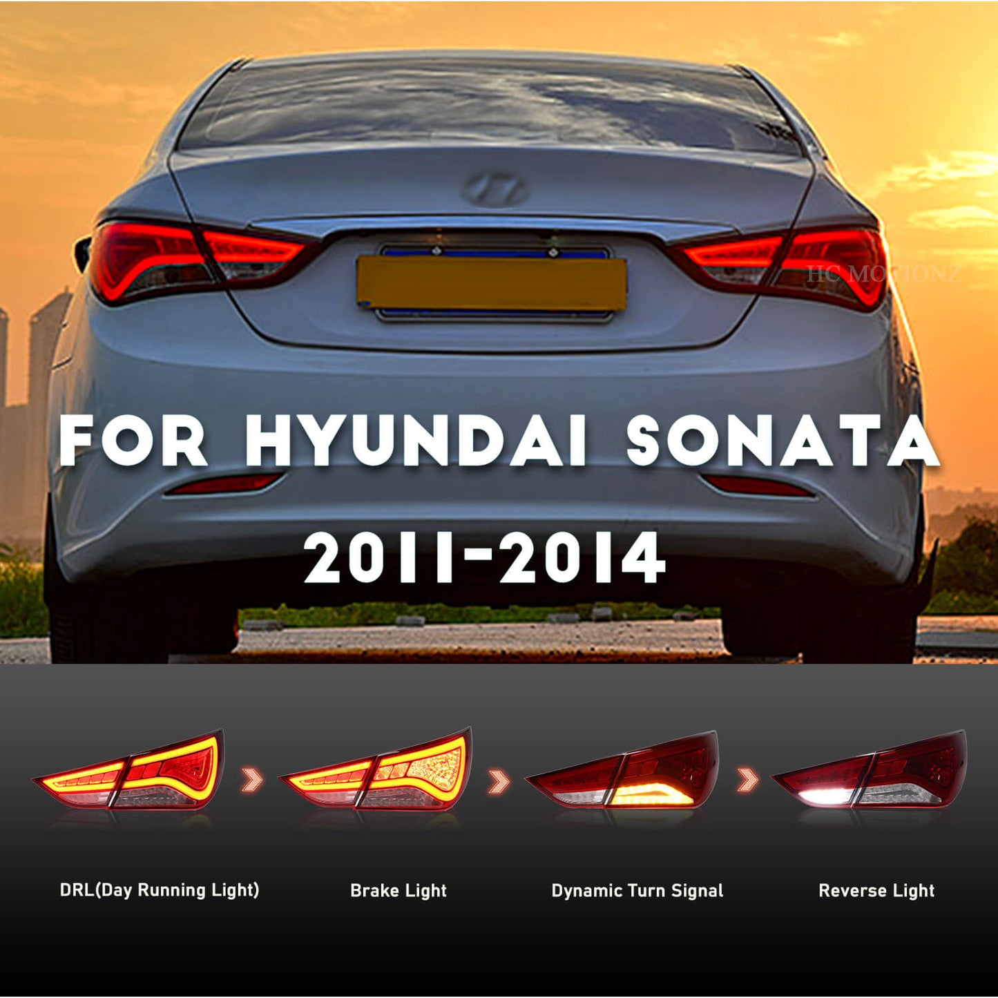 HCMOTION For Hyundai Sonata 8th 2011-2014 Tail lights