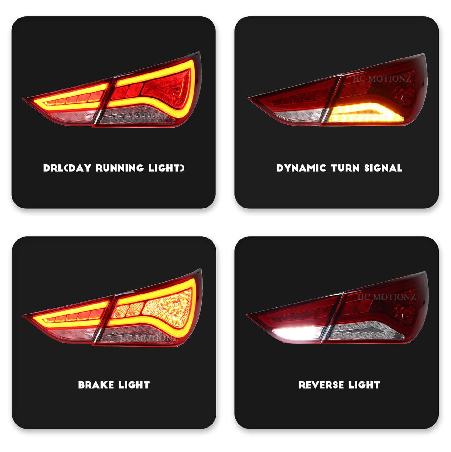HCMOTION For Hyundai Sonata 8th 2011-2014 Tail lights