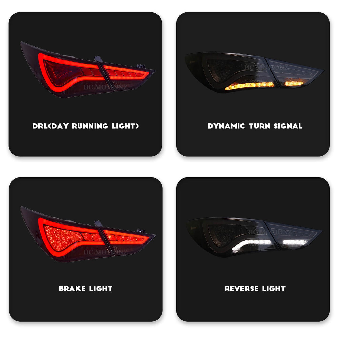 HCMOTION For Hyundai Sonata 8th 2011-2014 Tail lights