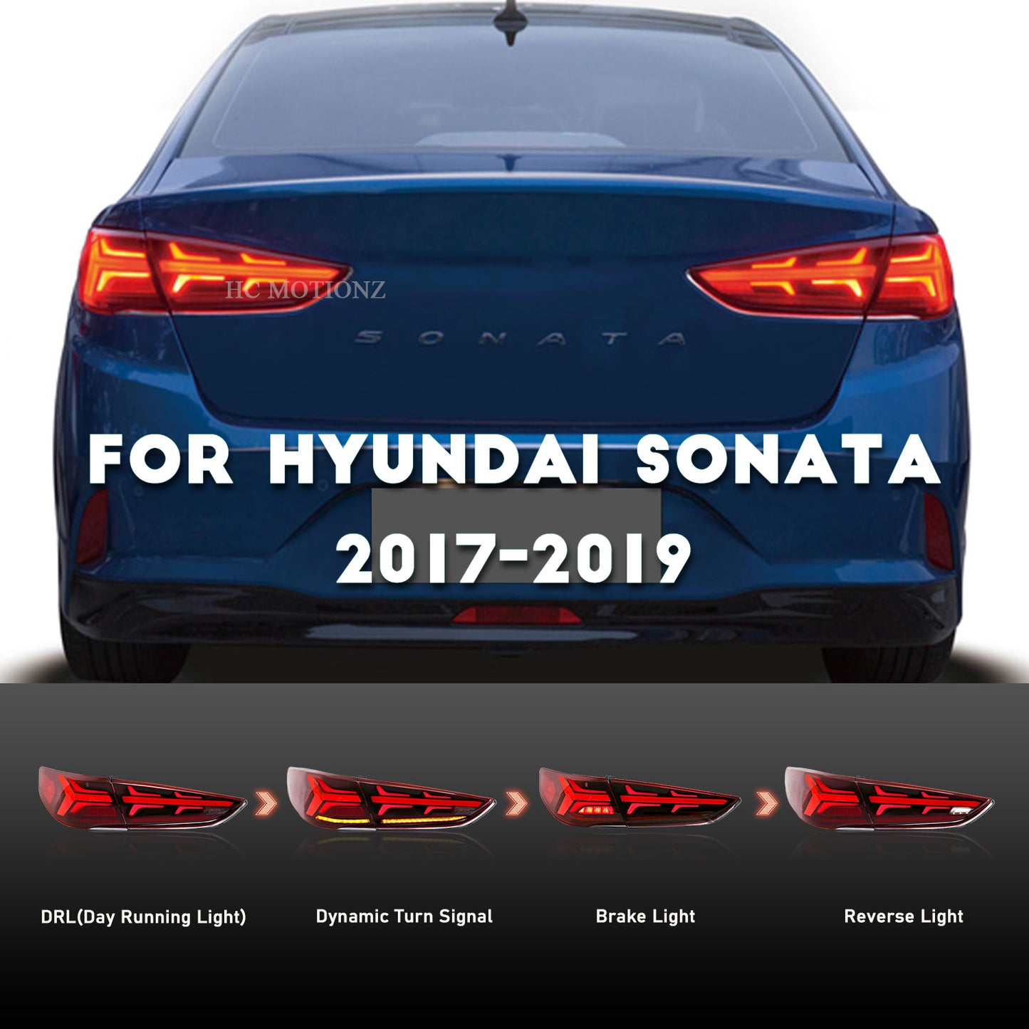 HCMOTION Taillights Fit Hyundai Sonata 2017-2019