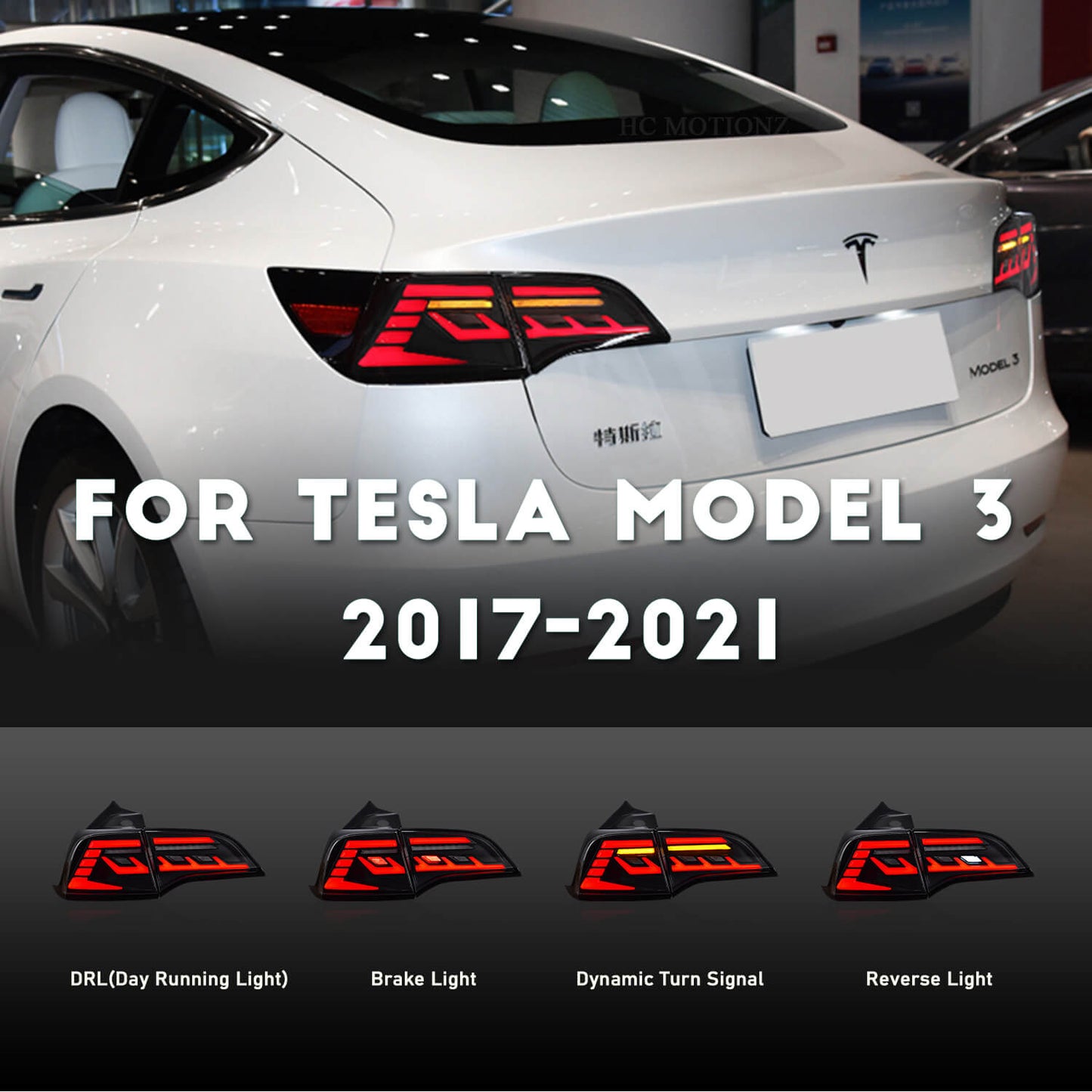 HCMOTION LED Tail Lights For Tesla Model 3 Model Y