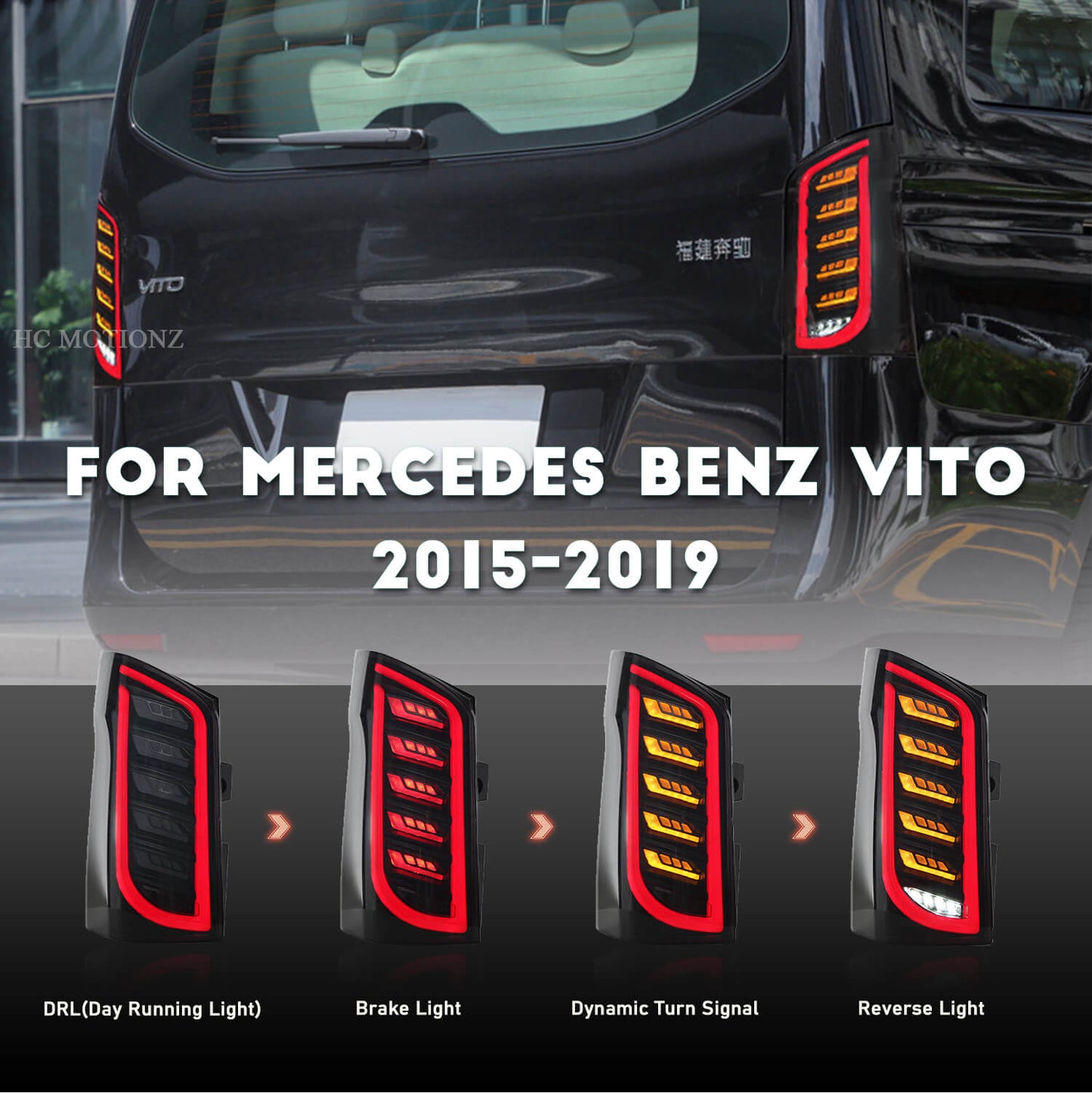 HCMOTION For Mercedes VITO 2015-2019 Tail Light