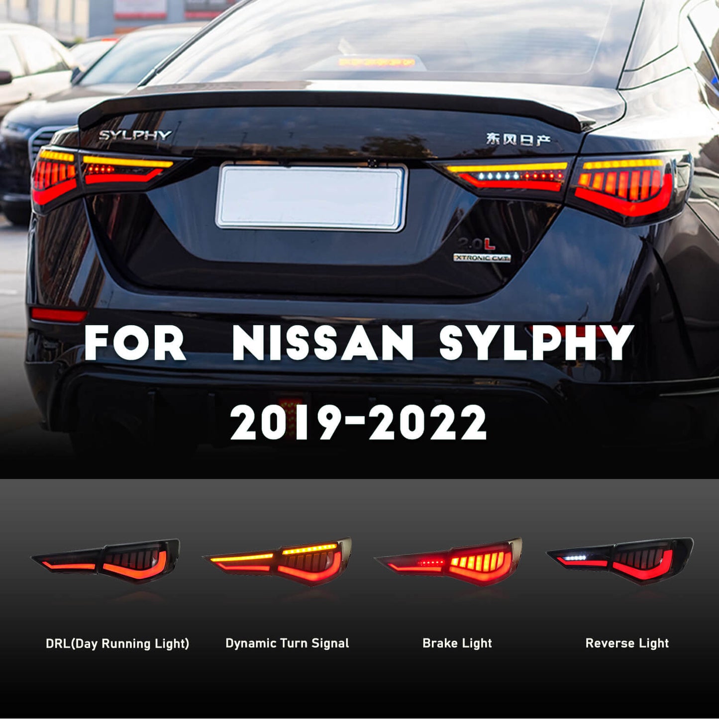 HCMOTION LED Tail Lights For Nissan Sylphy 19-22